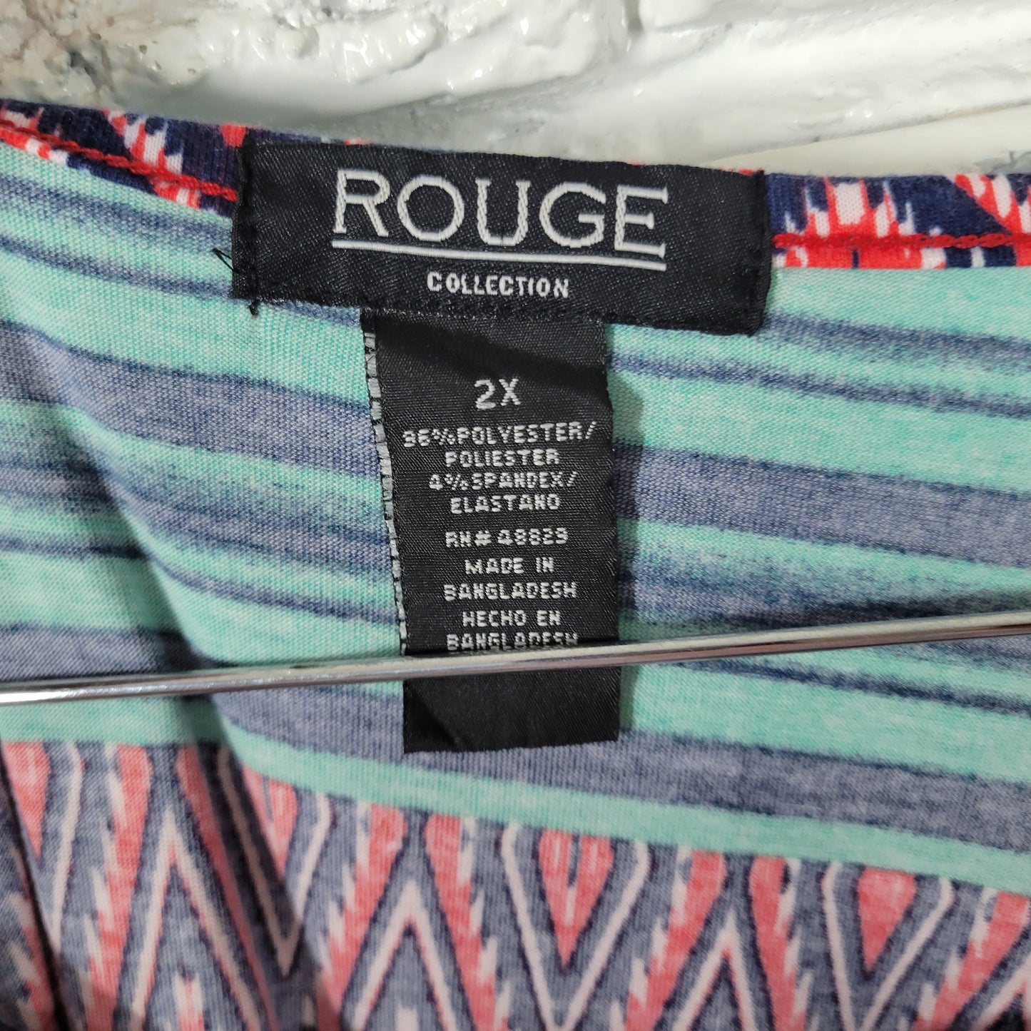 Rouge Women's High Low Tank Dress 2X Geometric Asymmetric Hem Multicolor GEO37E