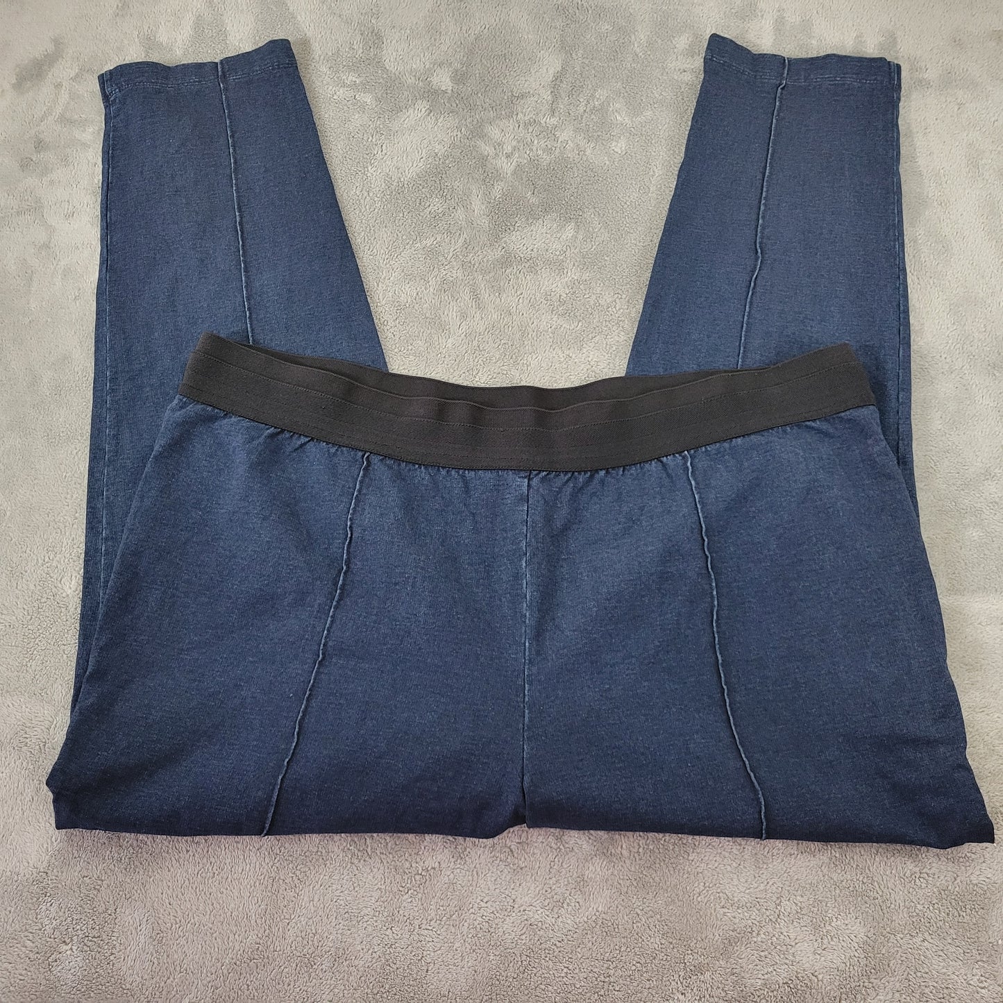 Style & Co 3X Blue Denim Pull On Pants Straight Leg Stretch Plus Size 29" SL51E