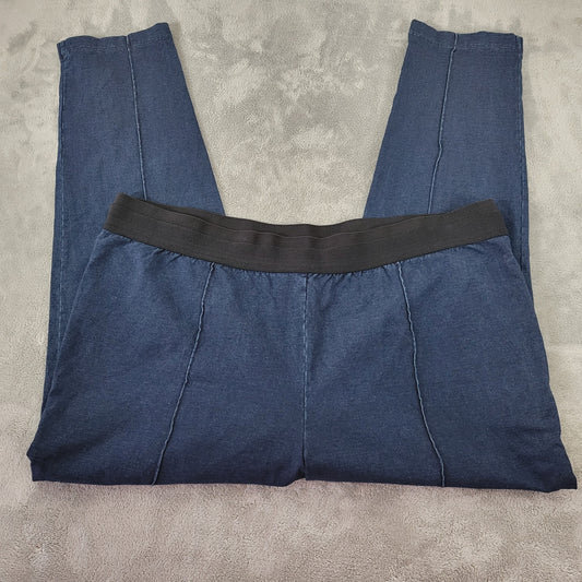 Style & Co 3X Blue Denim Pull On Pants Straight Leg Stretch Plus Size 29" SL51E