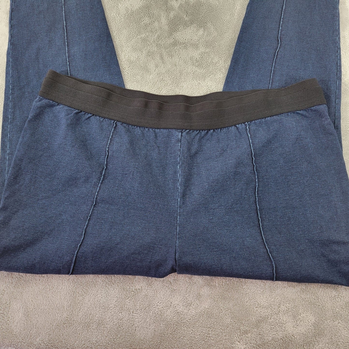 Style & Co 3X Blue Denim Pull On Pants Straight Leg Stretch Plus Size 29" SL51E