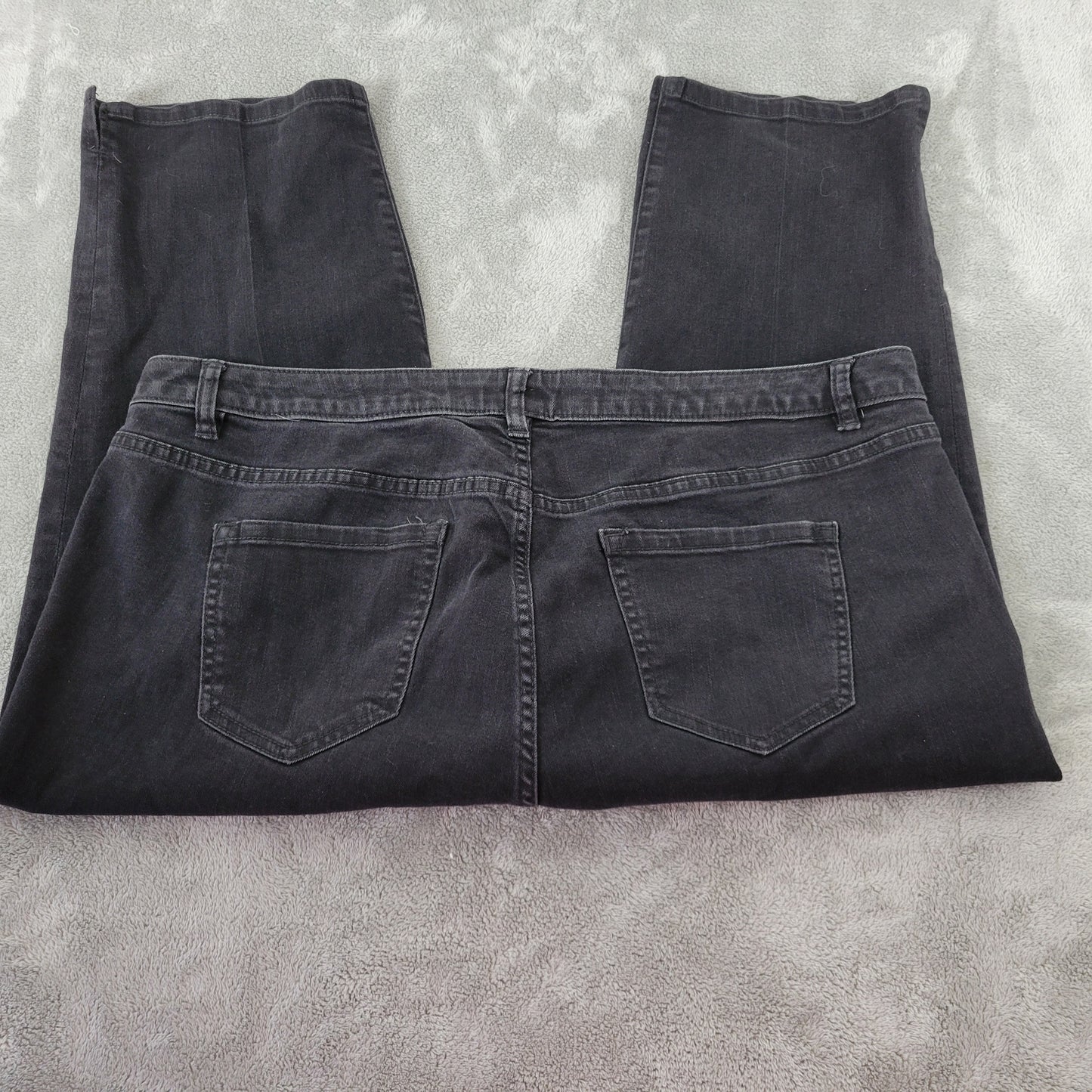 Lane Bryant Genius Fit Capri Jeans Size 20 Black Denim Stretch 5-Pocket CAP55E