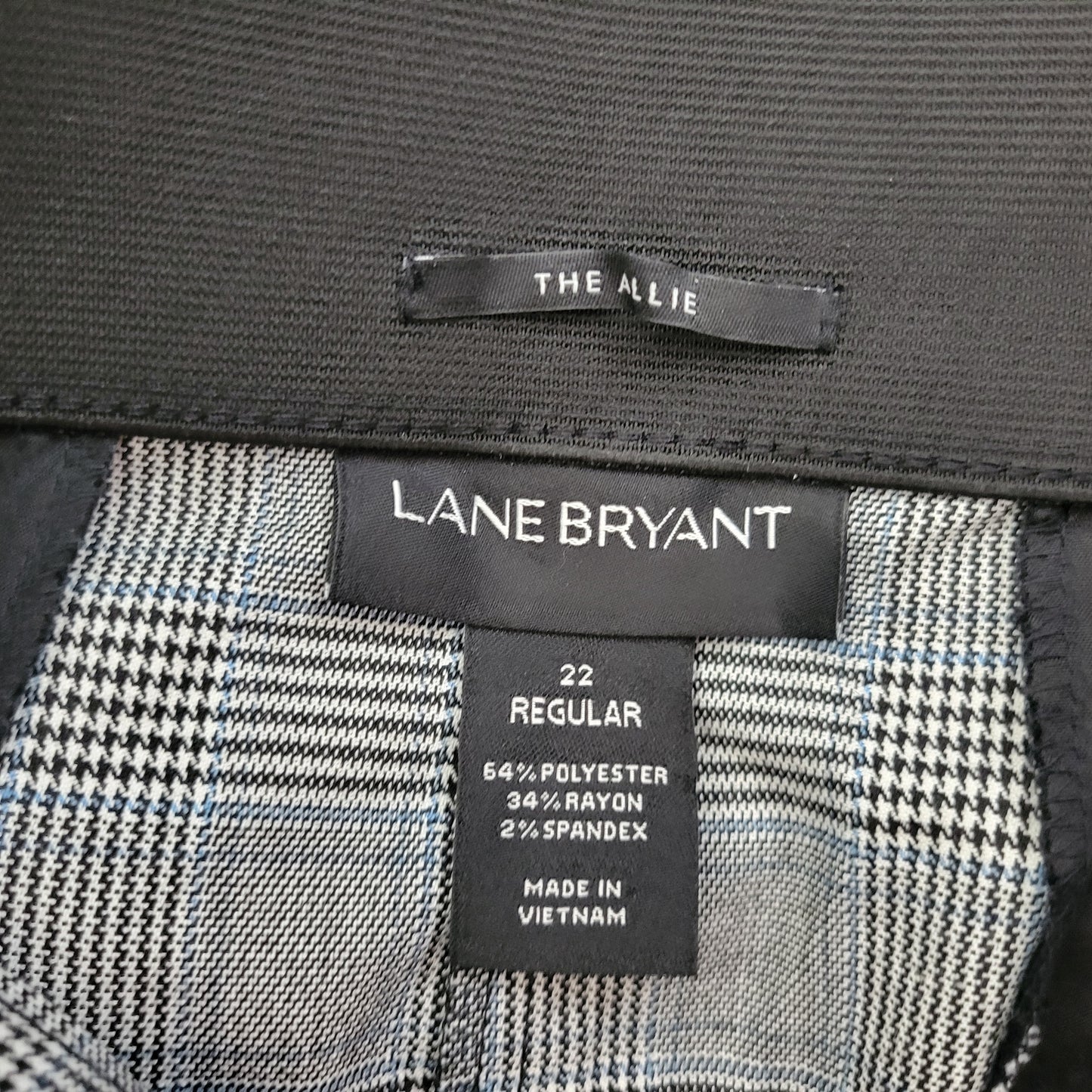 Lane Bryant 22 Allie Dress Pants Black White Plaid Houndstooth Career PLA1E