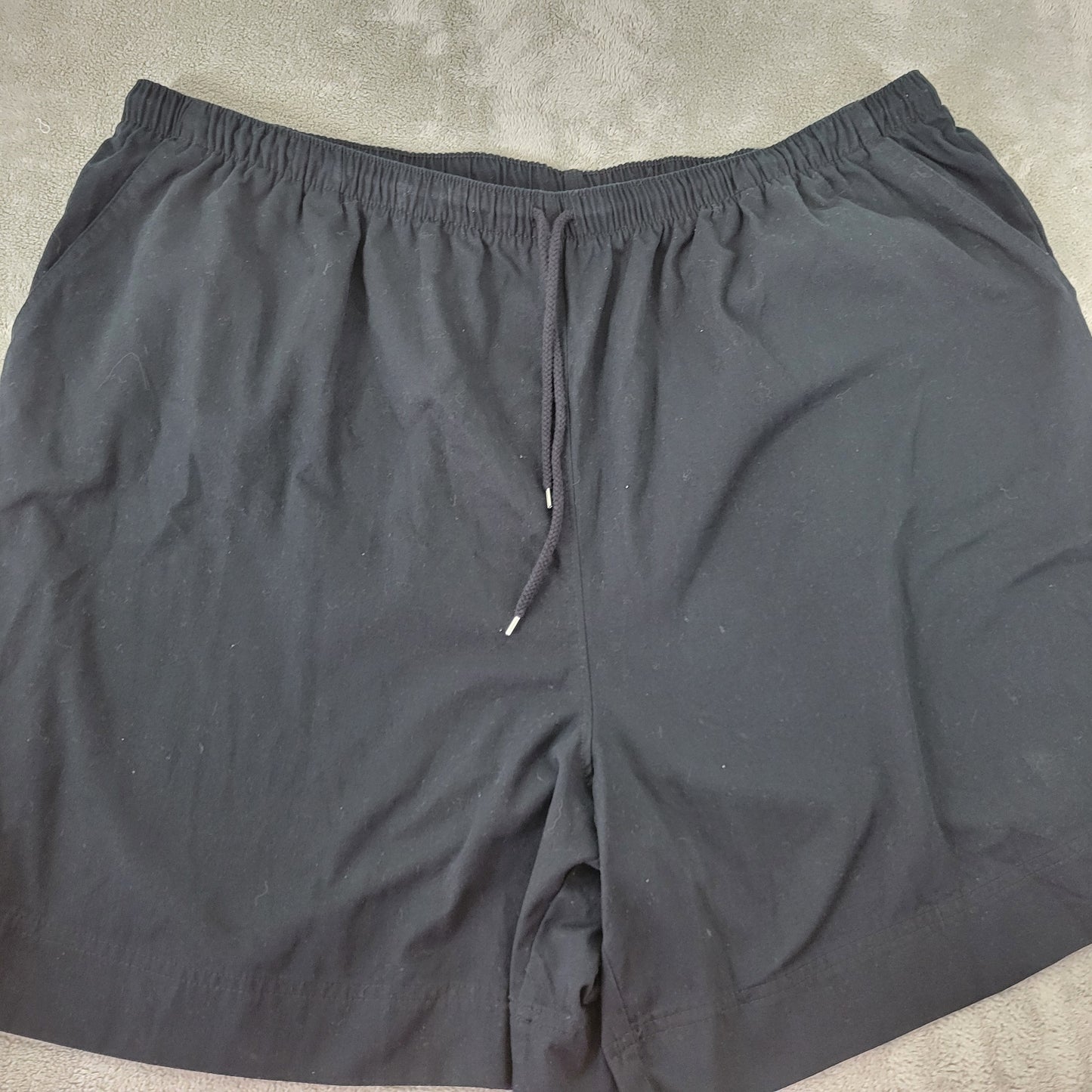 Coral Bay 3X Black Shorts Pull On Cotton Blend Drawstring Plus Size 6.5" BLA127E