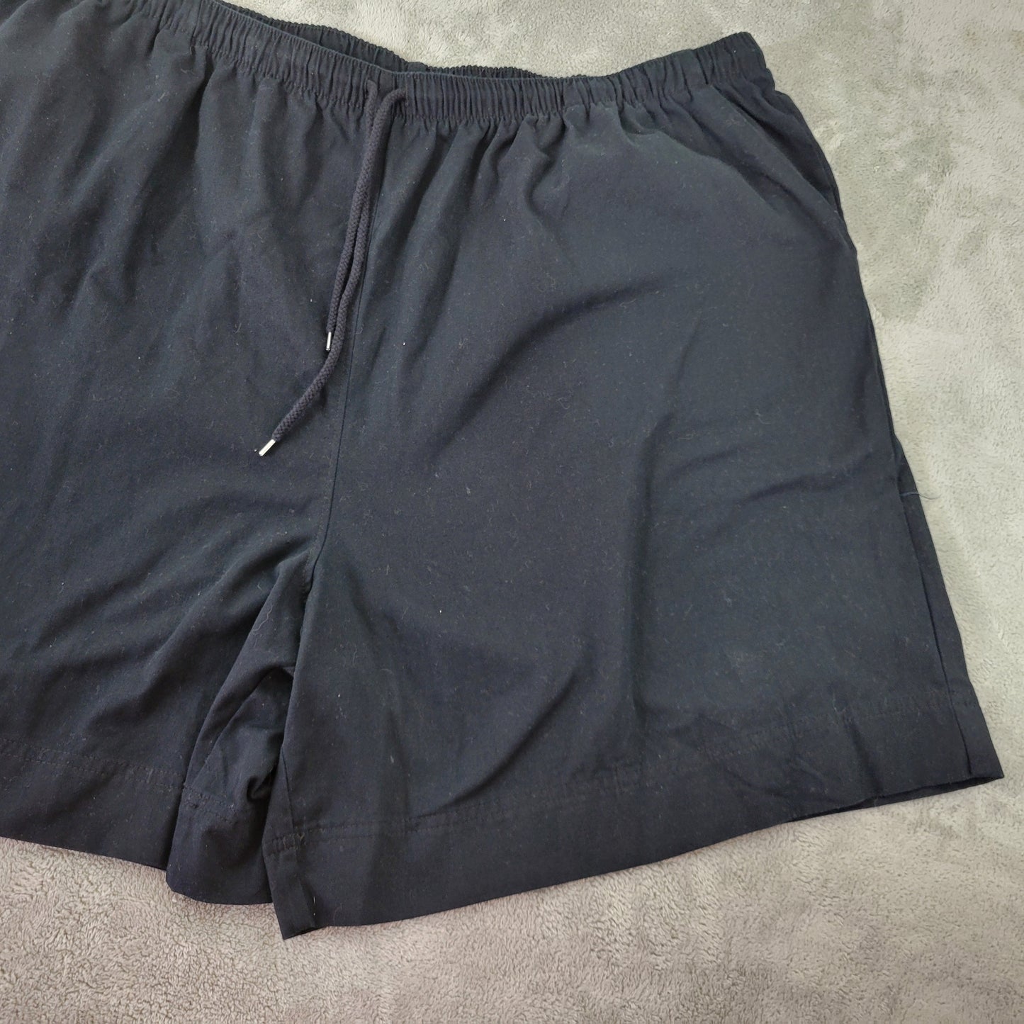 Coral Bay 3X Black Shorts Pull On Cotton Blend Drawstring Plus Size 6.5" BLA127E