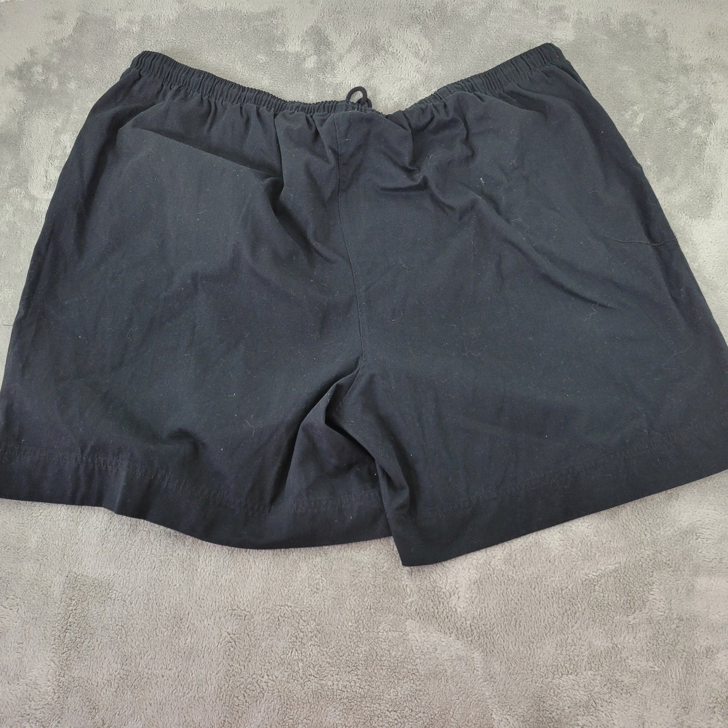 Coral Bay 3X Black Shorts Pull On Cotton Blend Drawstring Plus Size 6.5" BLA127E