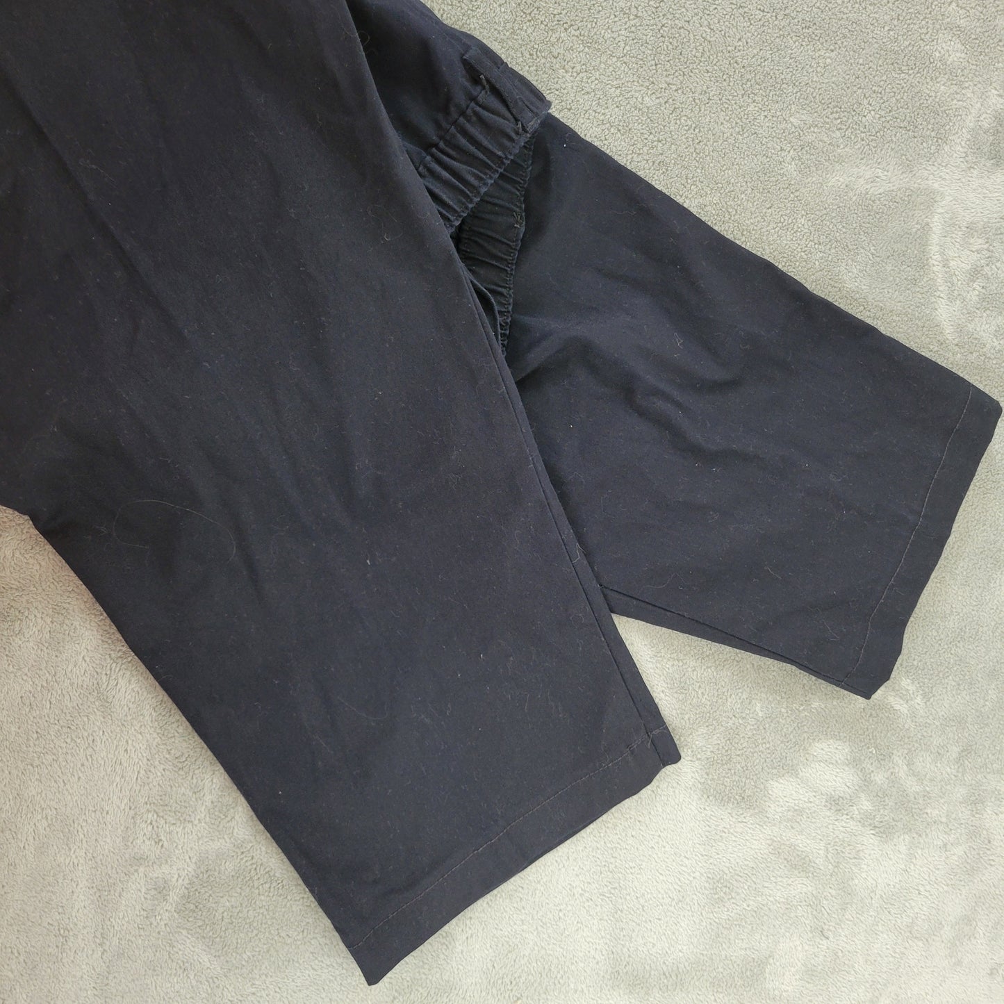 Lands' End 22W Blue Dress Pants Straight Leg Elastic Waist Cotton BLA71E