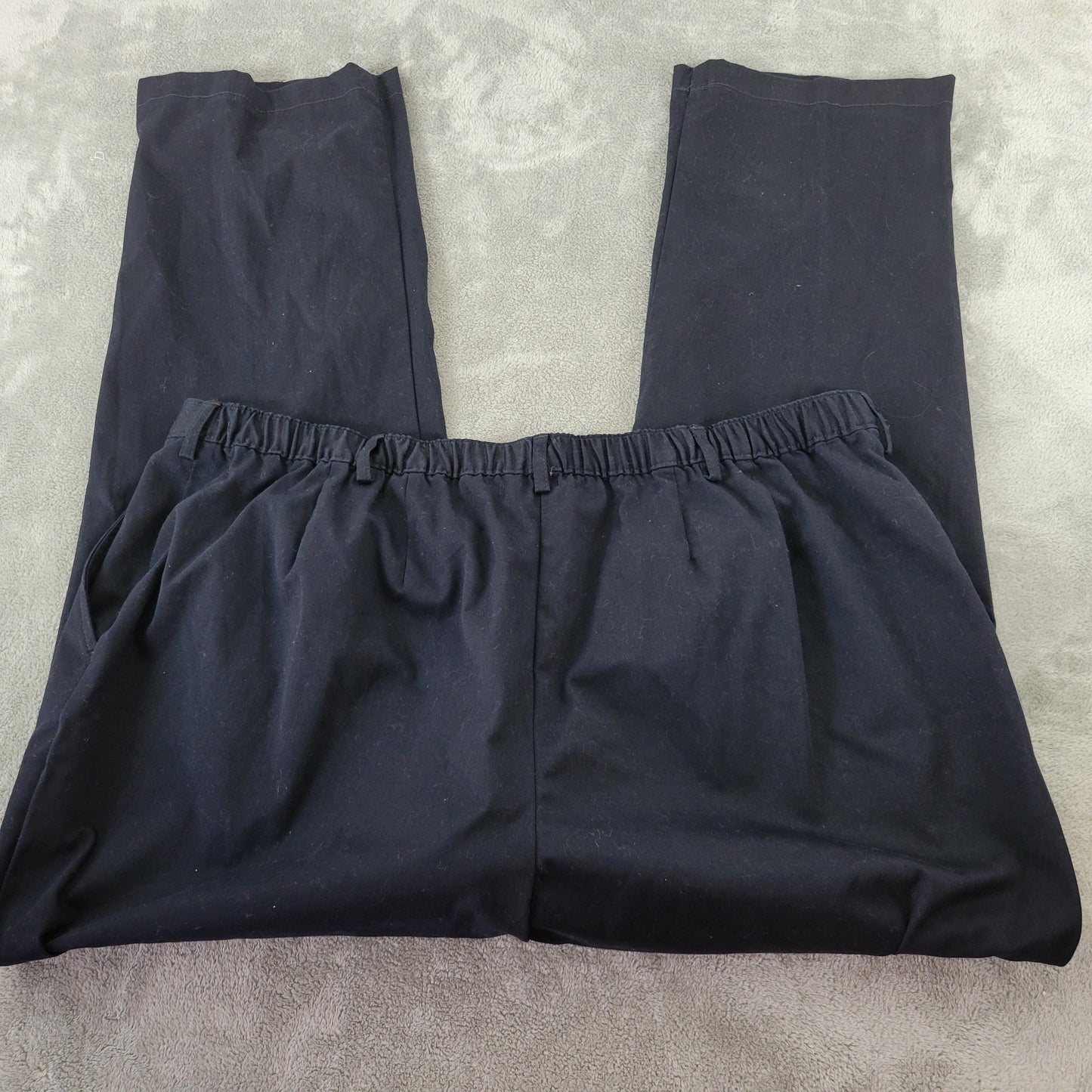 Lands' End 22W Blue Dress Pants Straight Leg Elastic Waist Cotton BLA71E