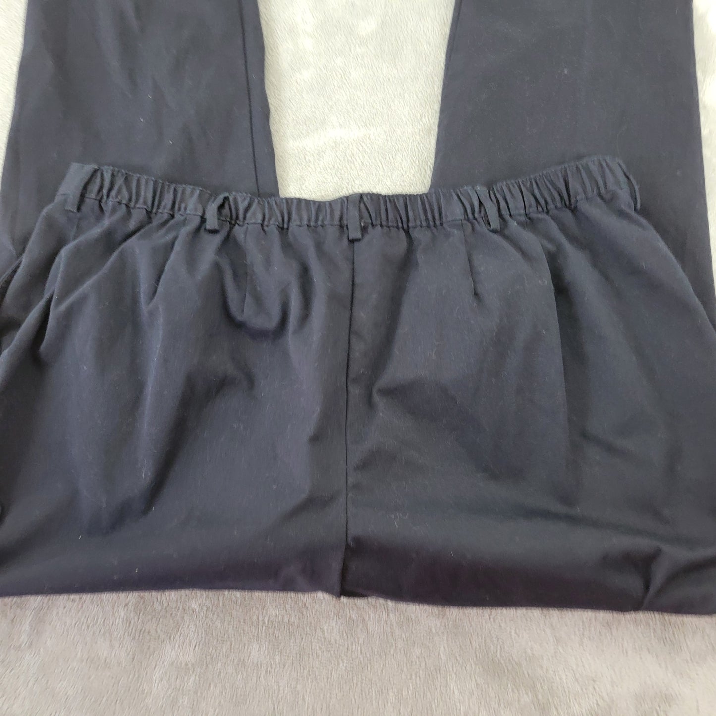 Lands' End 22W Blue Dress Pants Straight Leg Elastic Waist Cotton BLA71E