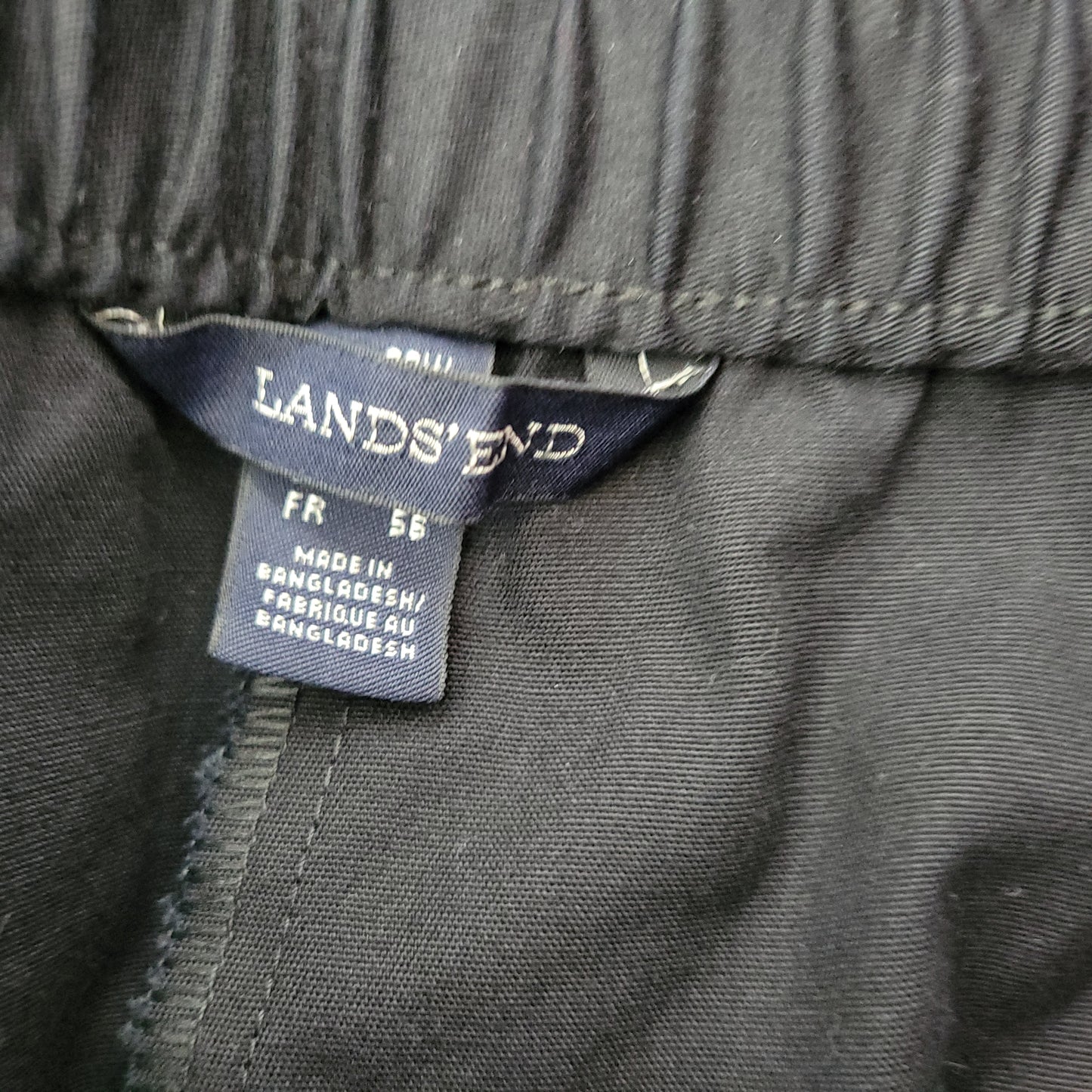 Lands' End 22W Blue Dress Pants Straight Leg Elastic Waist Cotton BLA71E