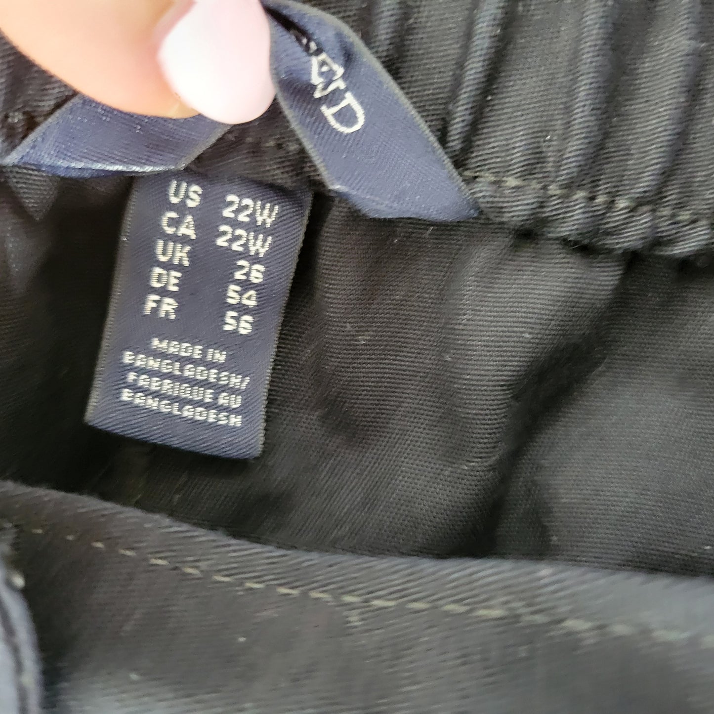 Lands' End 22W Blue Dress Pants Straight Leg Elastic Waist Cotton BLA71E