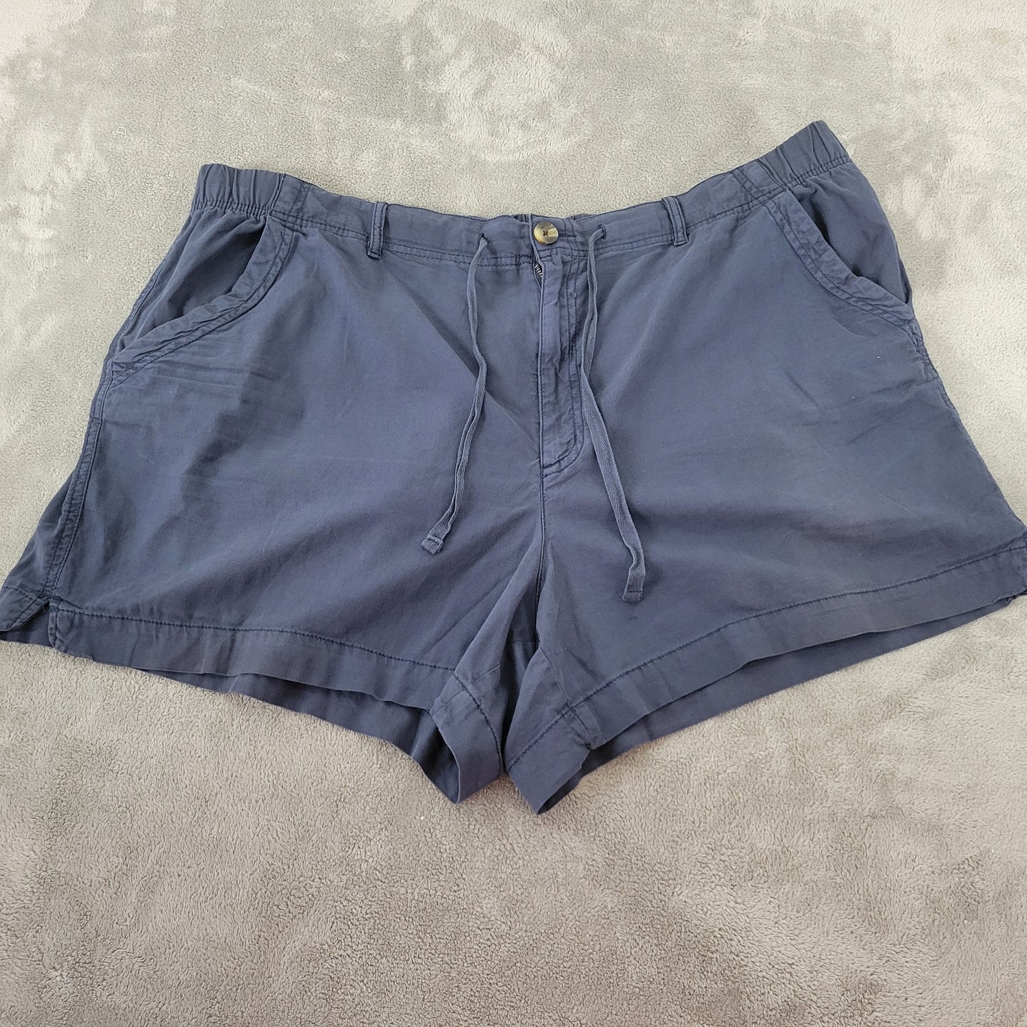 Sonoma Women's 2X Blue Shorts Cotton Blend Elastic Drawstring Waist BLU211E