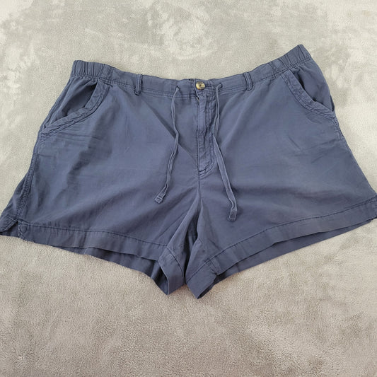 Sonoma Women's 2X Blue Shorts Cotton Blend Elastic Drawstring Waist BLU211E