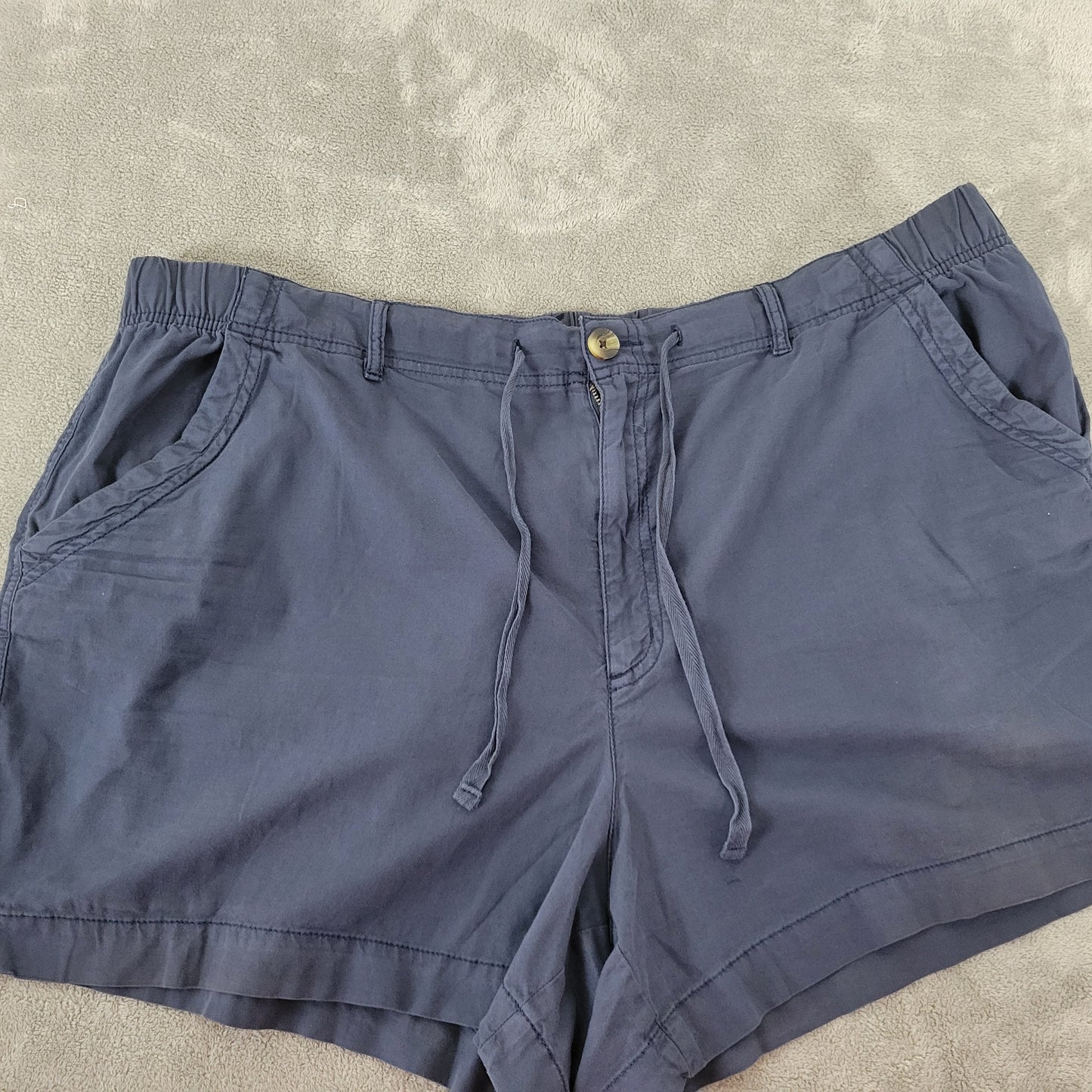 Sonoma Women's 2X Blue Shorts Cotton Blend Elastic Drawstring Waist BLU211E