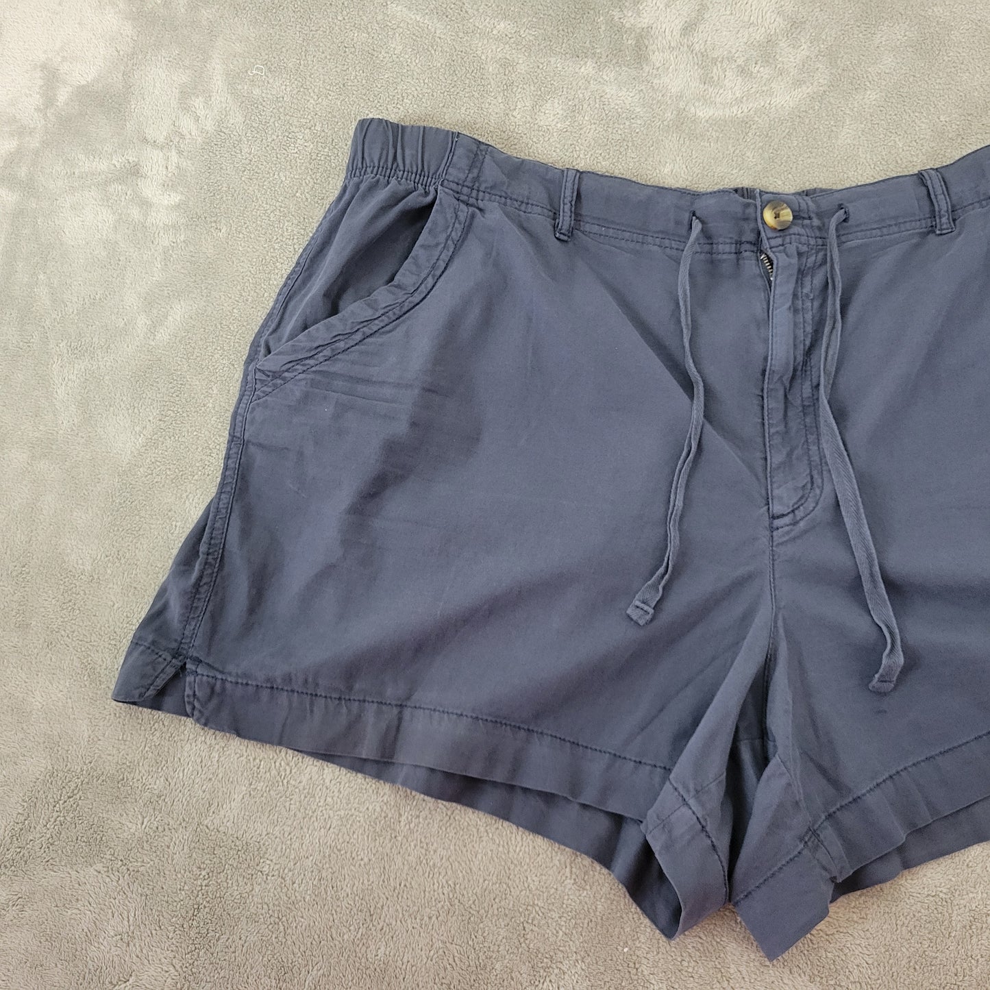 Sonoma Women's 2X Blue Shorts Cotton Blend Elastic Drawstring Waist BLU211E