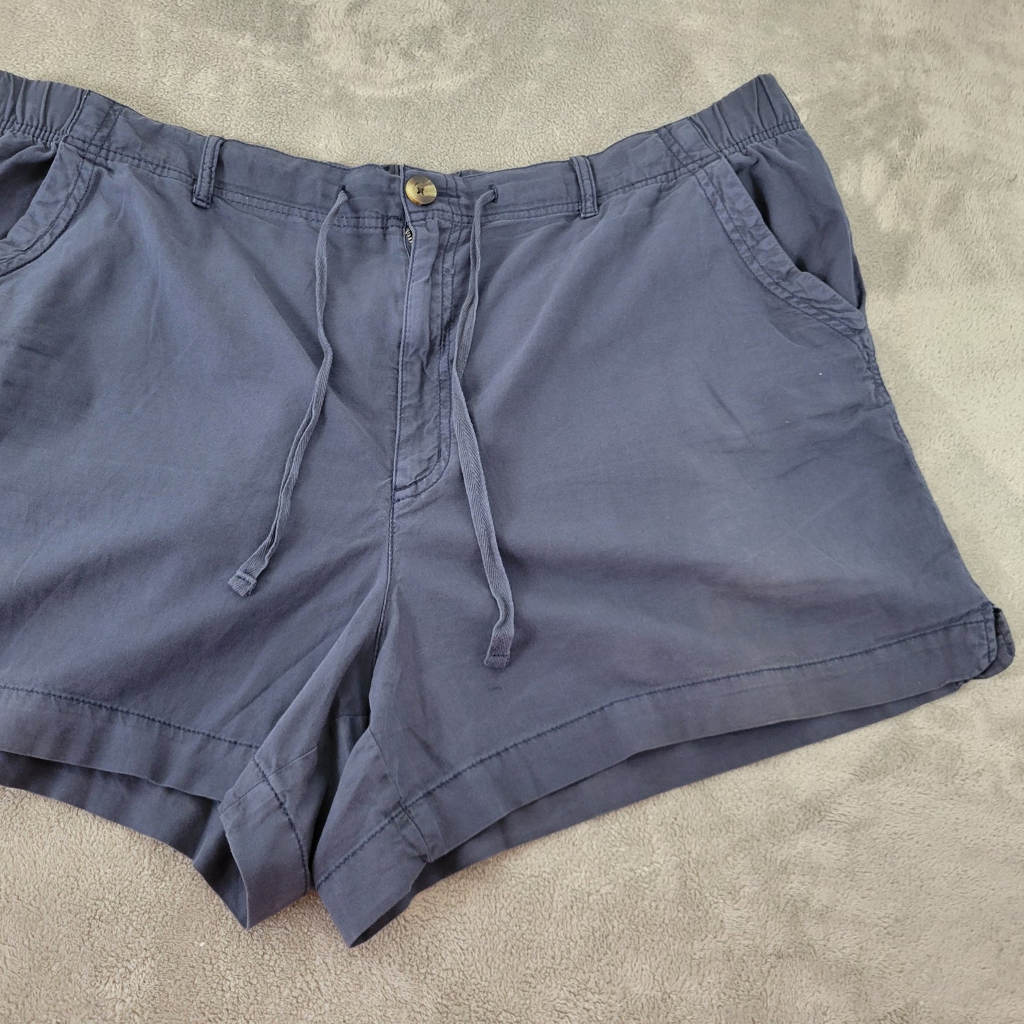 Sonoma Women's 2X Blue Shorts Cotton Blend Elastic Drawstring Waist BLU211E