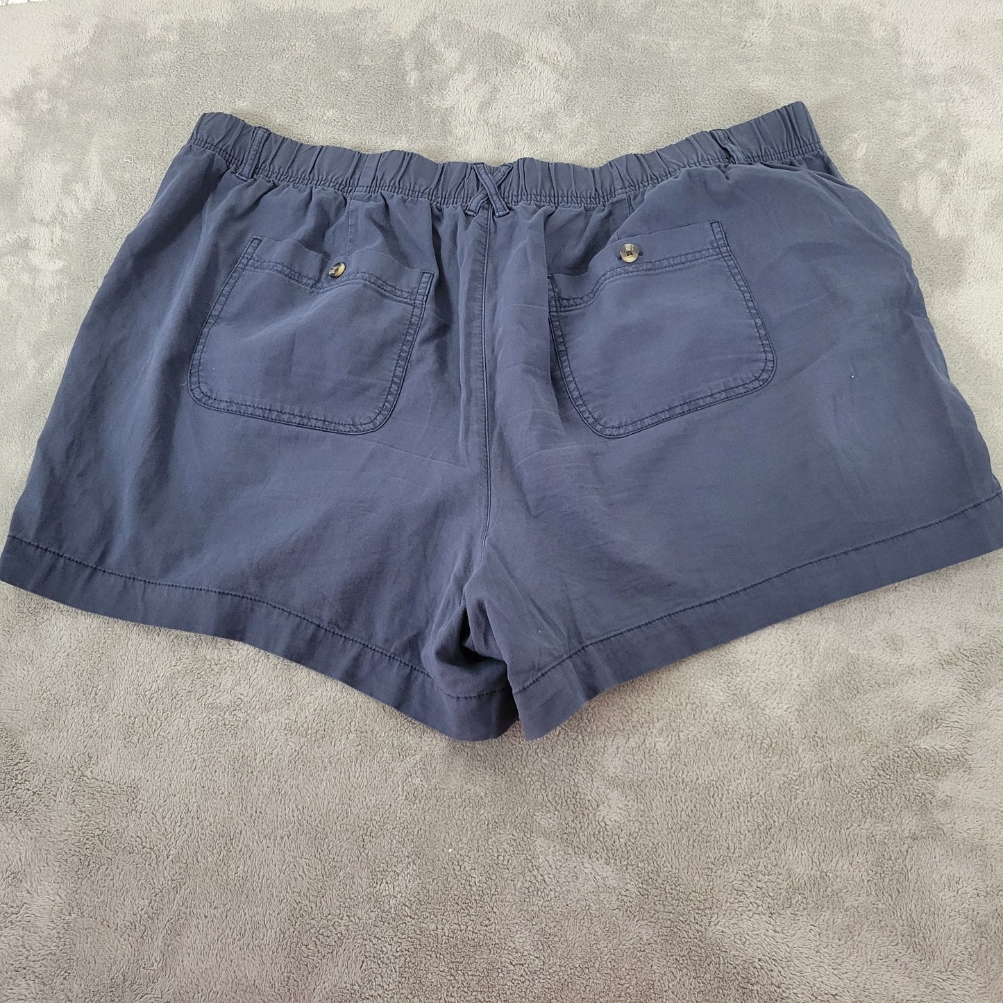 Sonoma Women's 2X Blue Shorts Cotton Blend Elastic Drawstring Waist BLU211E