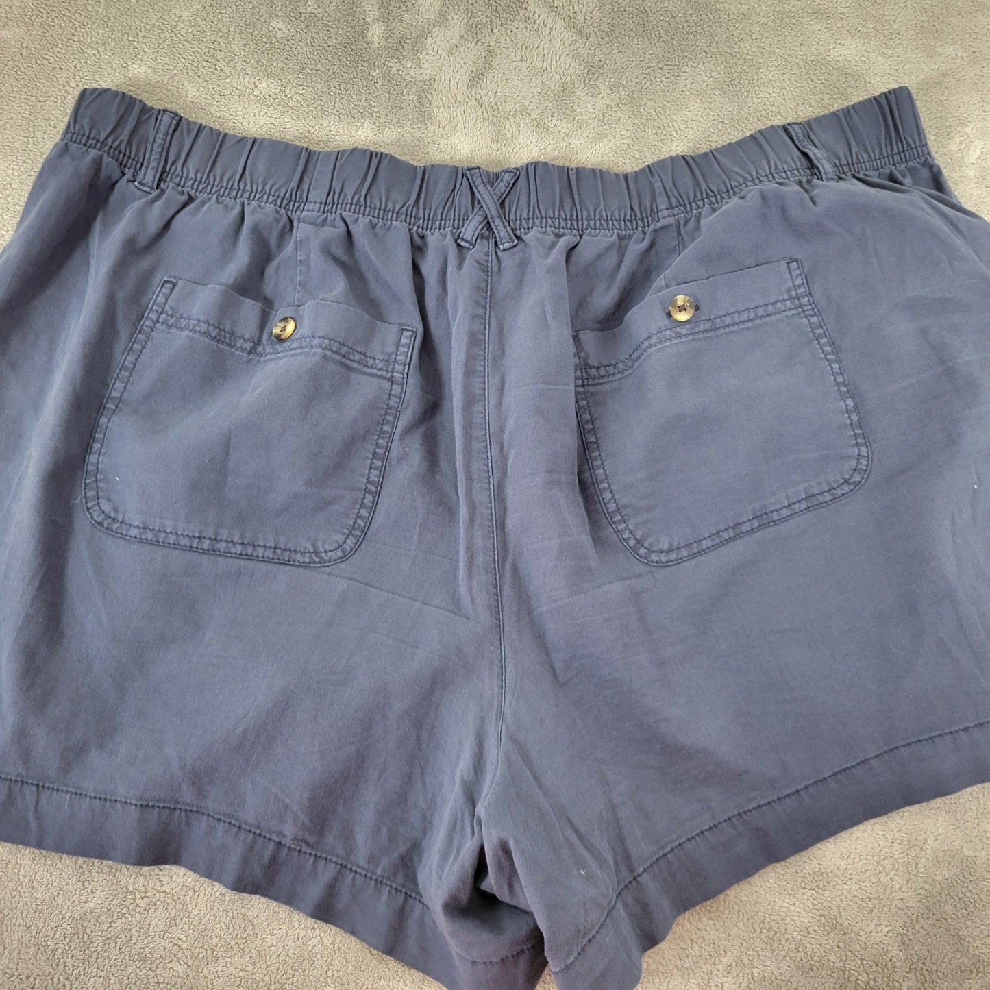 Sonoma Women's 2X Blue Shorts Cotton Blend Elastic Drawstring Waist BLU211E