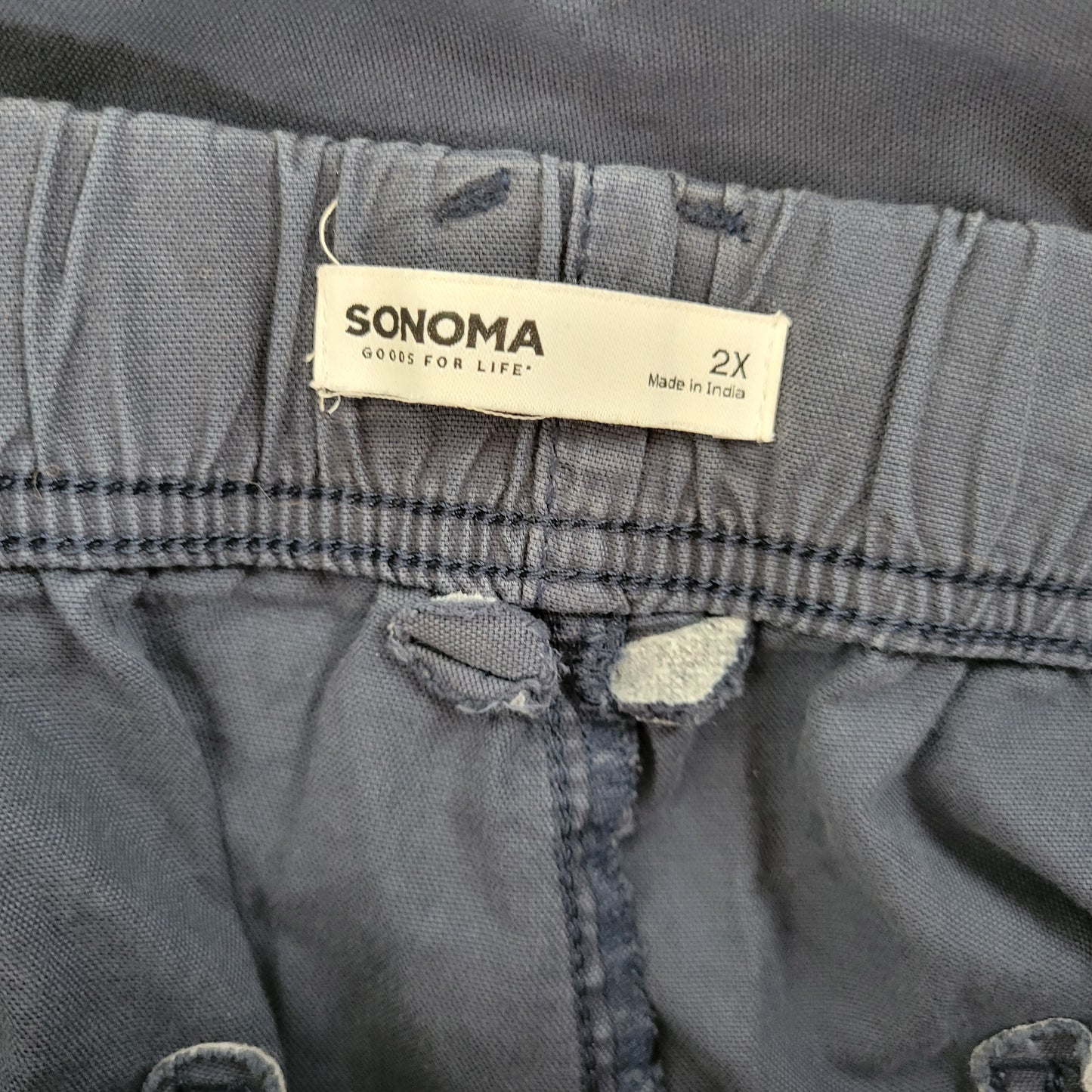 Sonoma Women's 2X Blue Shorts Cotton Blend Elastic Drawstring Waist BLU211E