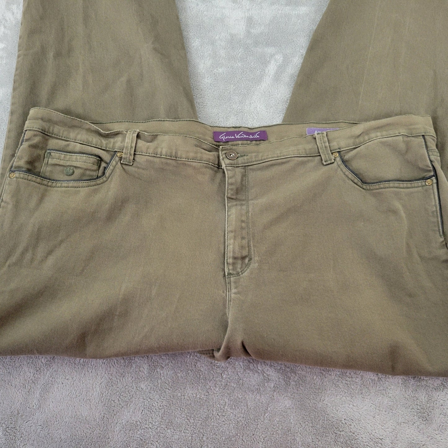 Gloria Vanderbilt Amanda Women's 24W Jeans Plus Size Brown Straight Leg SL87E