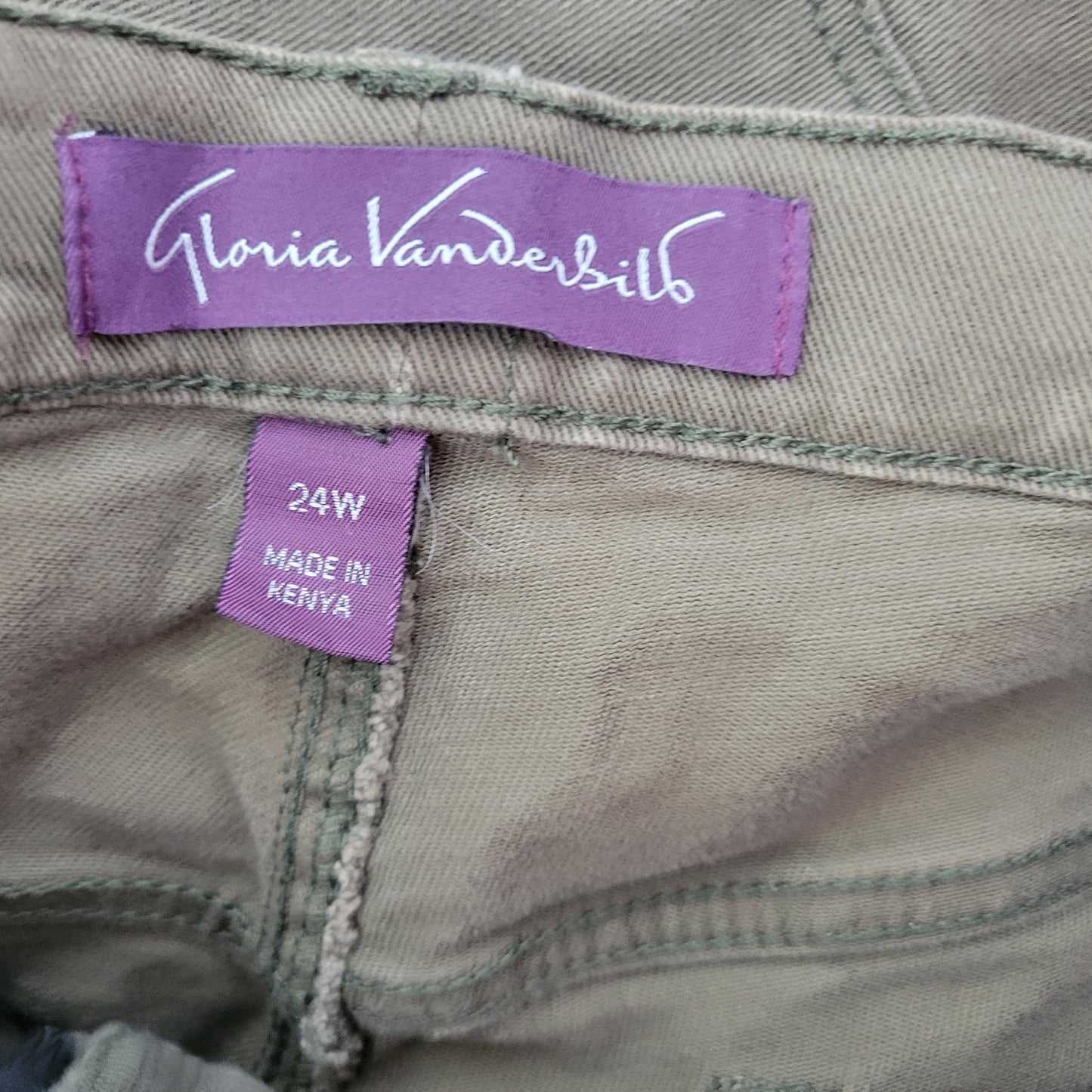 Gloria Vanderbilt Amanda Women's 24W Jeans Plus Size Brown Straight Leg SL87E