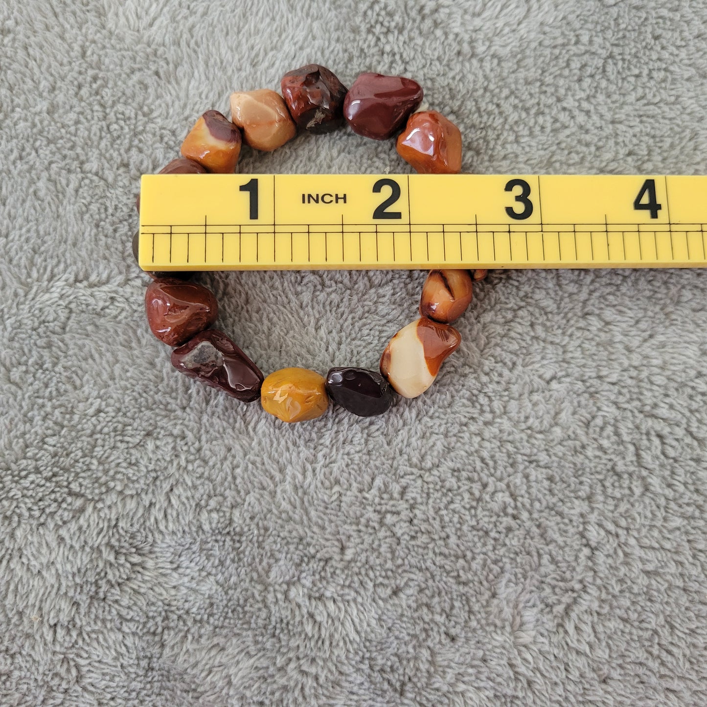 Earth Tone Gemstone Southwestern Stretch Bracelet Boho Chunky Polished B5E