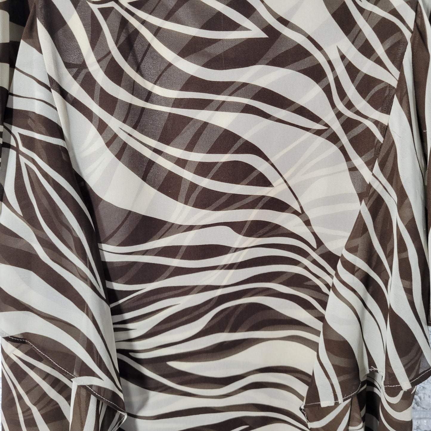 Signature Robbie Bee 16W Dress Mini Brown Animal Print Beaded Sequin ANI26E