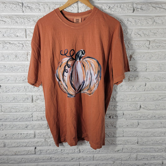 Comfort Colors XL Halloween Orange T-Shirt Pumpkin Short Sleeve Cotton ORA13E