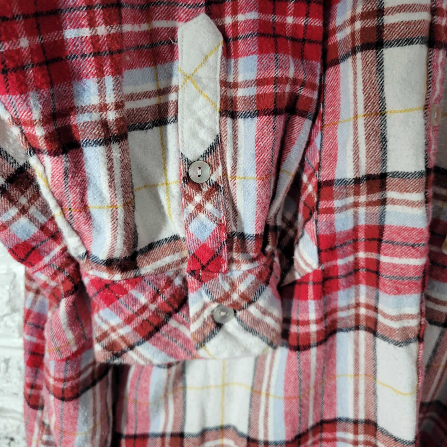 Croft & Barrow 3X Plaid Flannel Shirt Red Brown Cotton Button Up Top Plus PLA61E