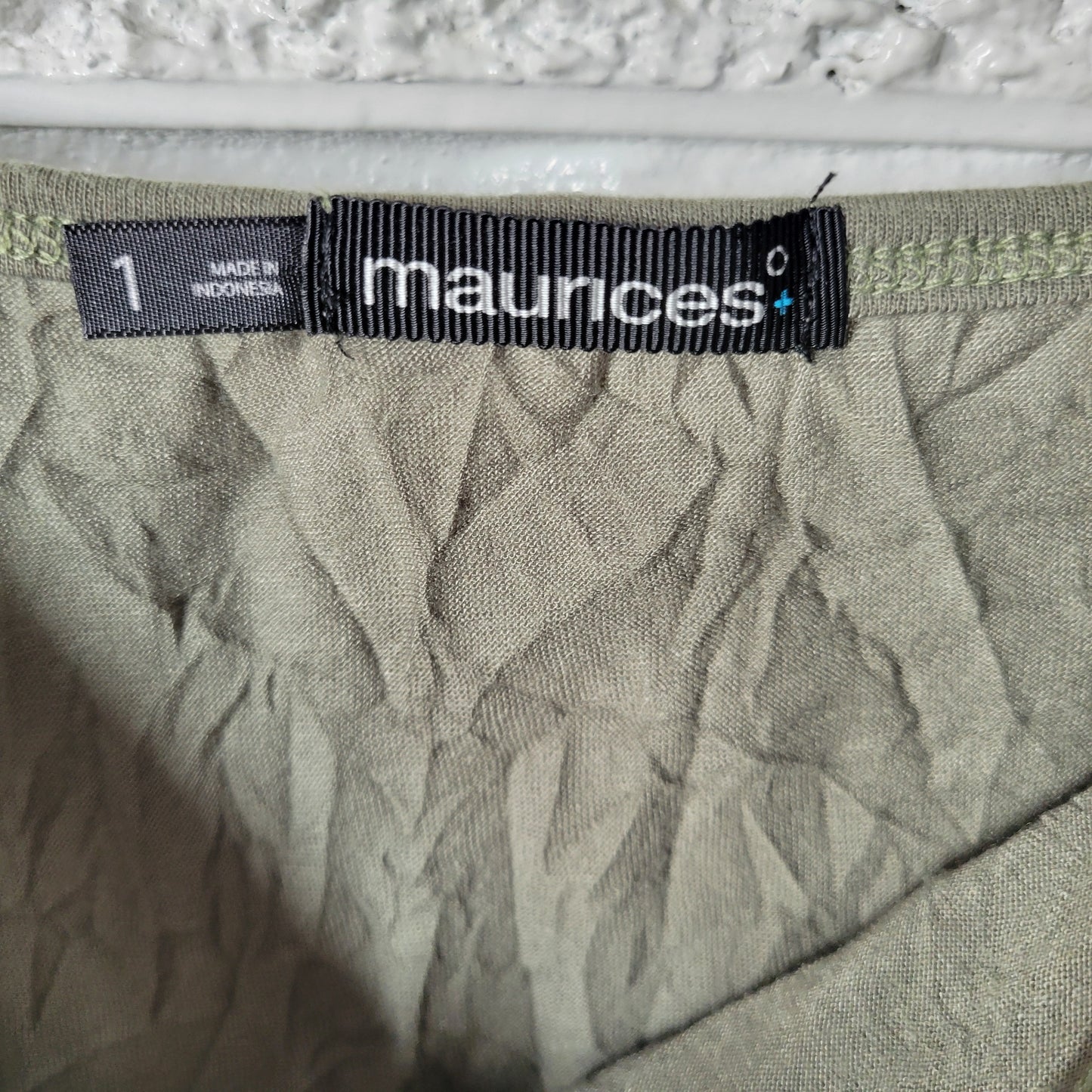 Maurices Women's Camisole 1X Green Lace Trim Square Neck Adjustable Strap GRE29E