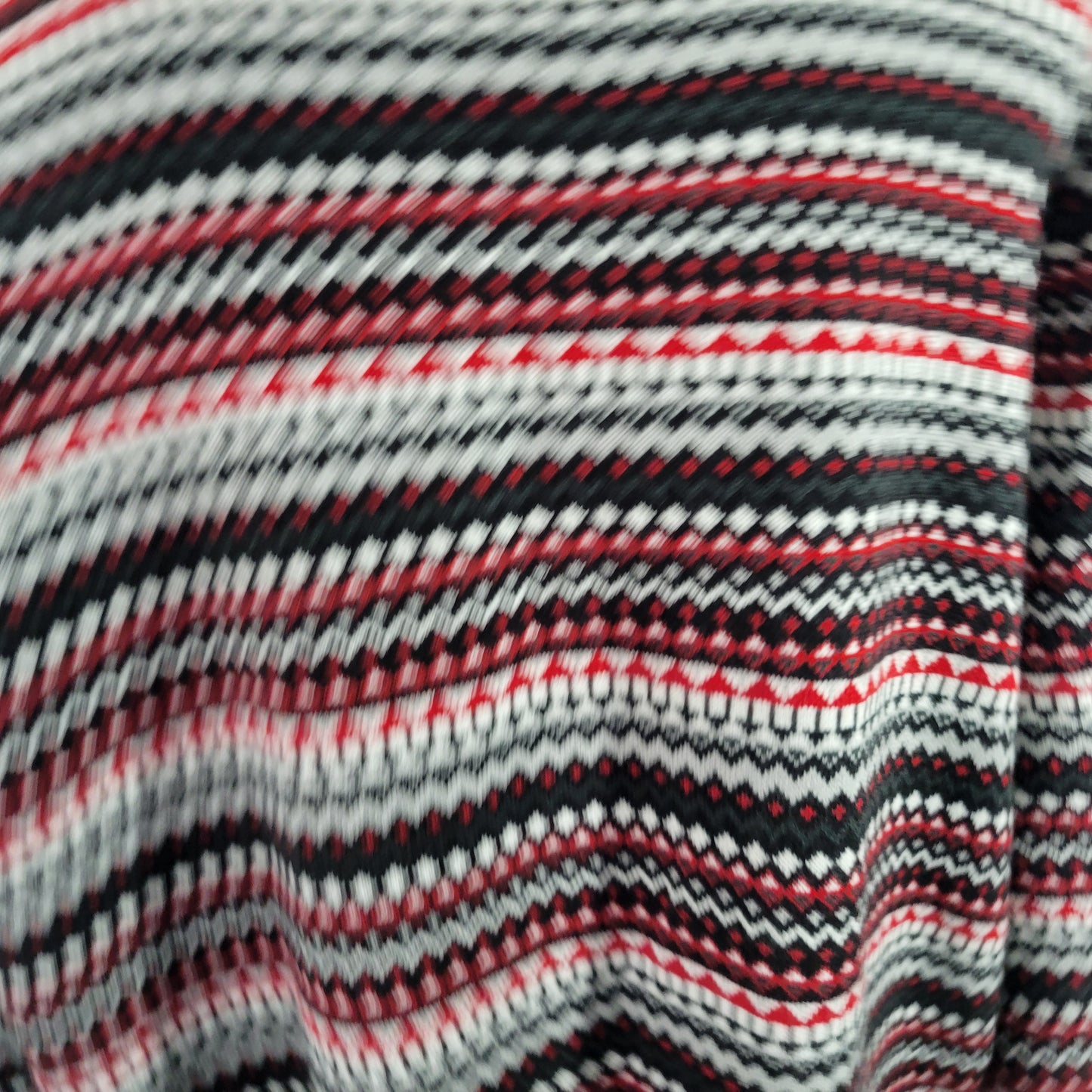 Croft & Barrow 2X Cardigan Sweater Black Red Geometric Knit Long Sleeve GEO115E