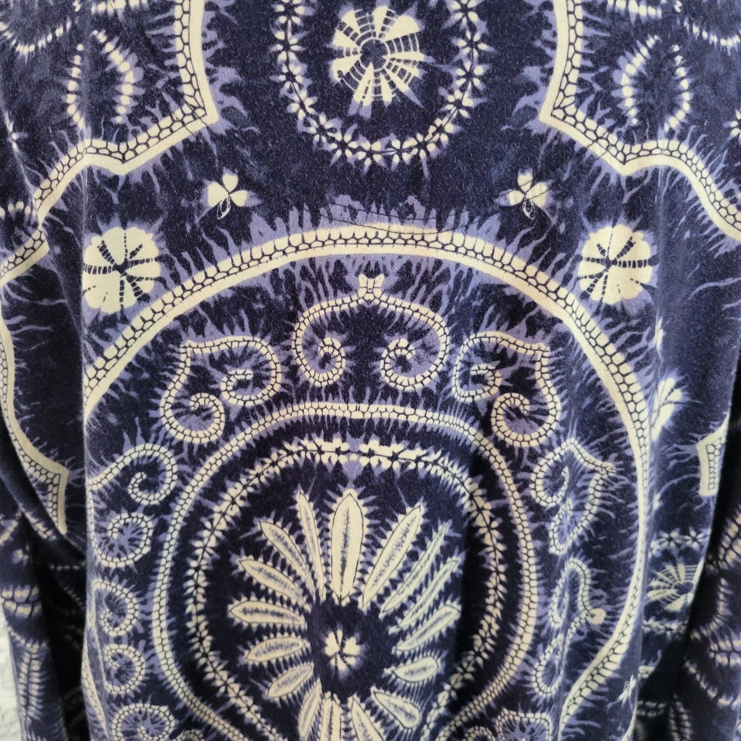Carole Little Womens Top 1X Blue Geometric 100% Cotton Button Up Plus GEO17E
