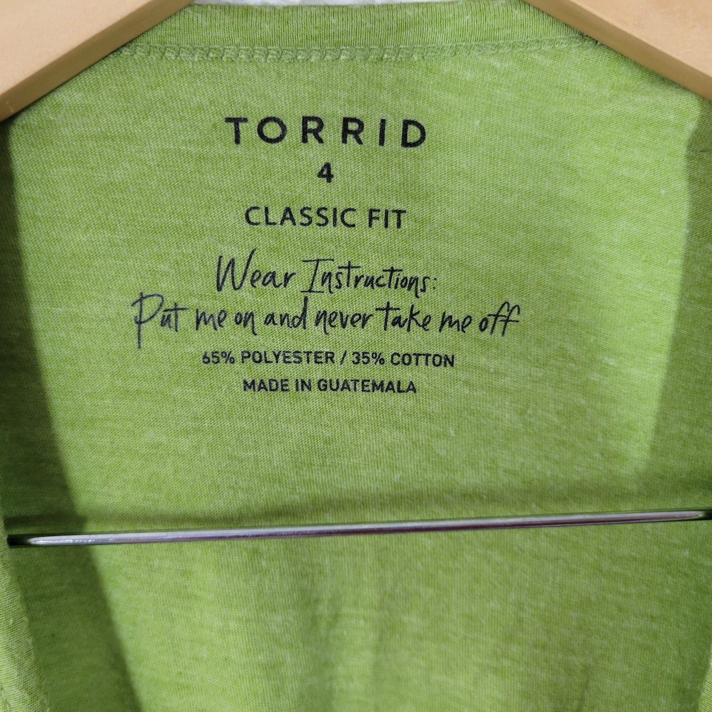 Torrid 4X Green Classic Fit Crew Neck T-Shirt Short Sleeve Plus Size Basic GRE2E