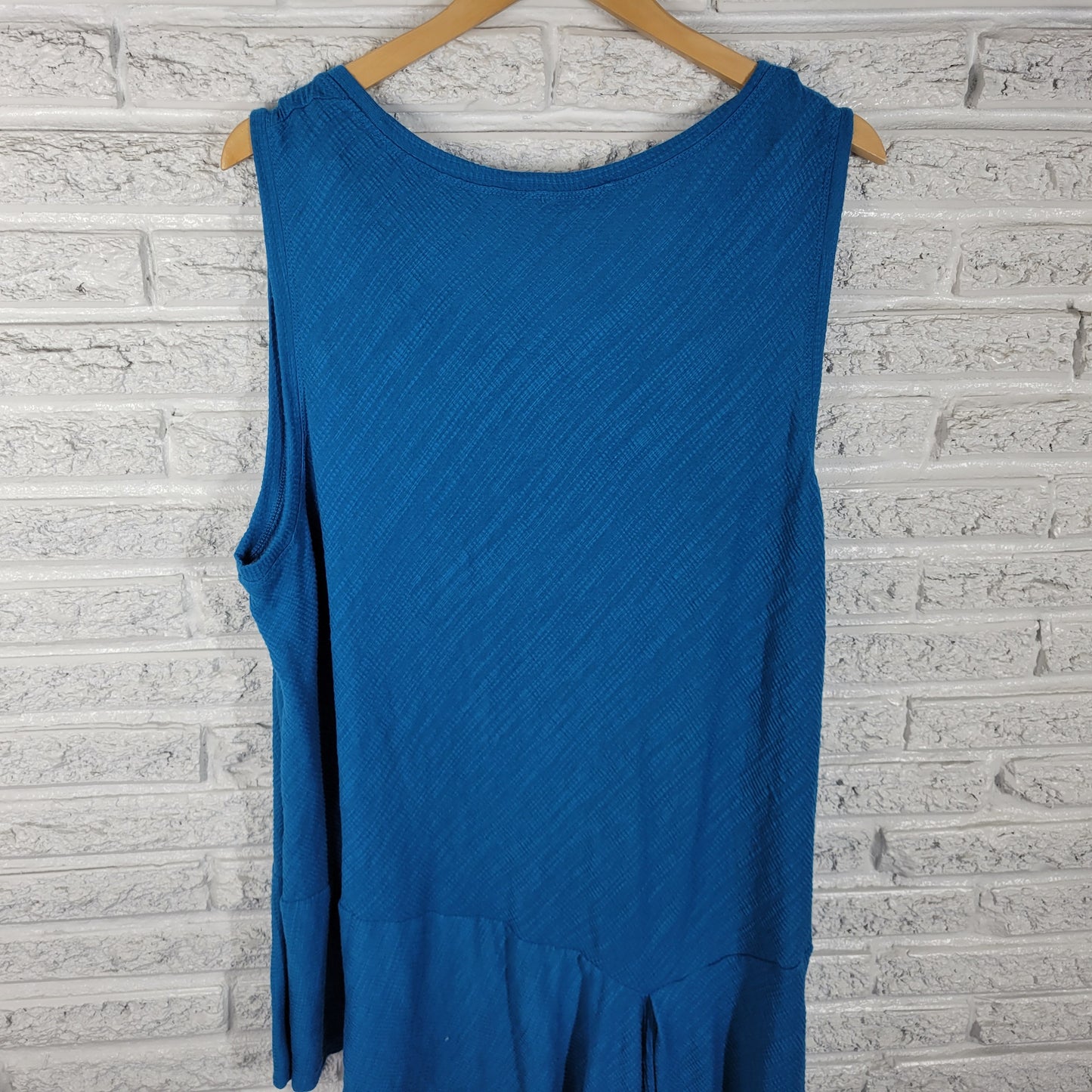 Melissa Paige 3X Blue Tank Top Tunic Handkerchief Hem Plus Size Knit BLU227E