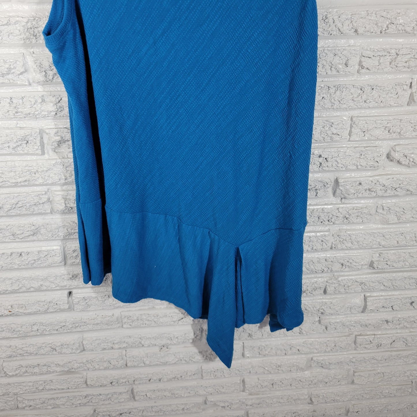 Melissa Paige 3X Blue Tank Top Tunic Handkerchief Hem Plus Size Knit BLU227E