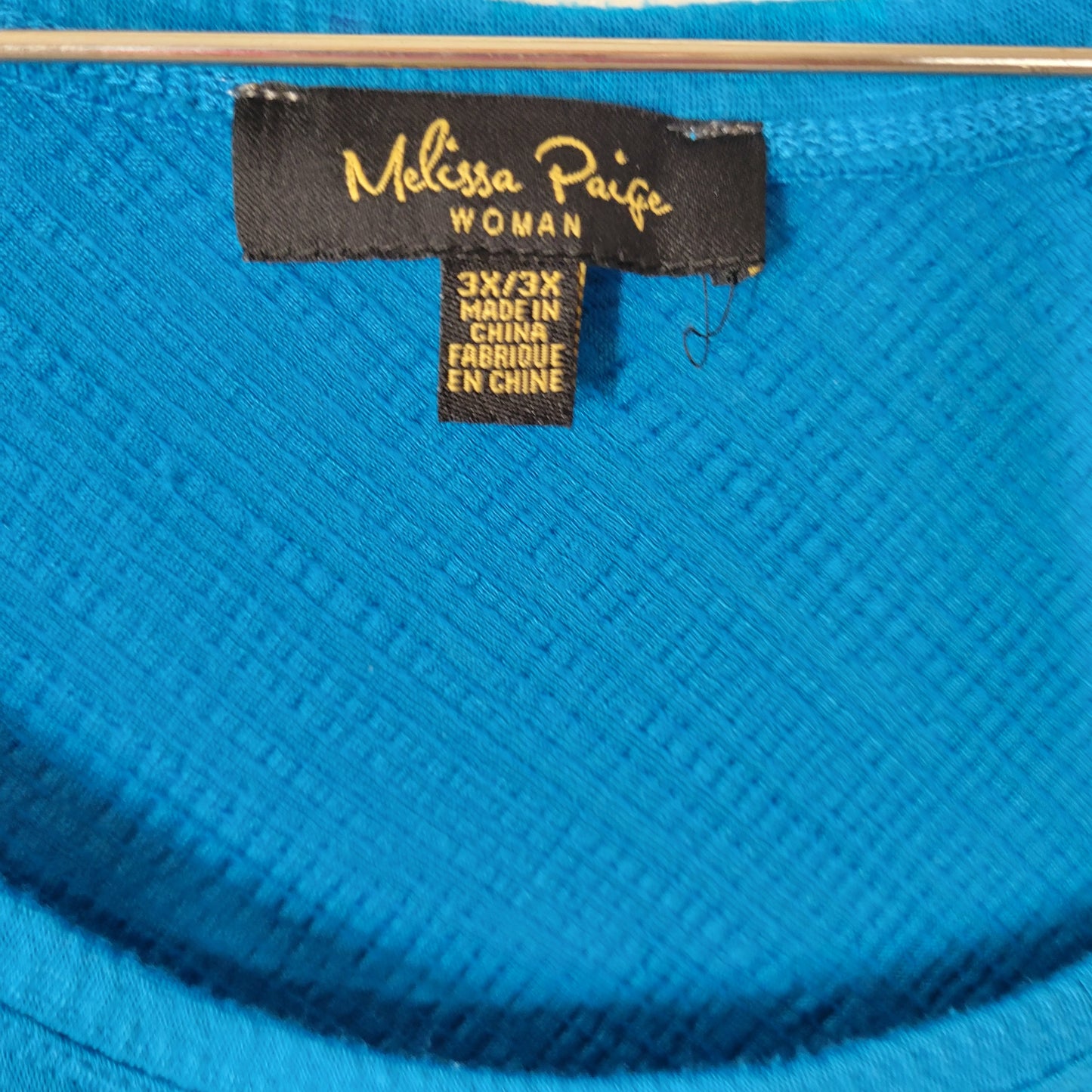 Melissa Paige 3X Blue Tank Top Tunic Handkerchief Hem Plus Size Knit BLU227E