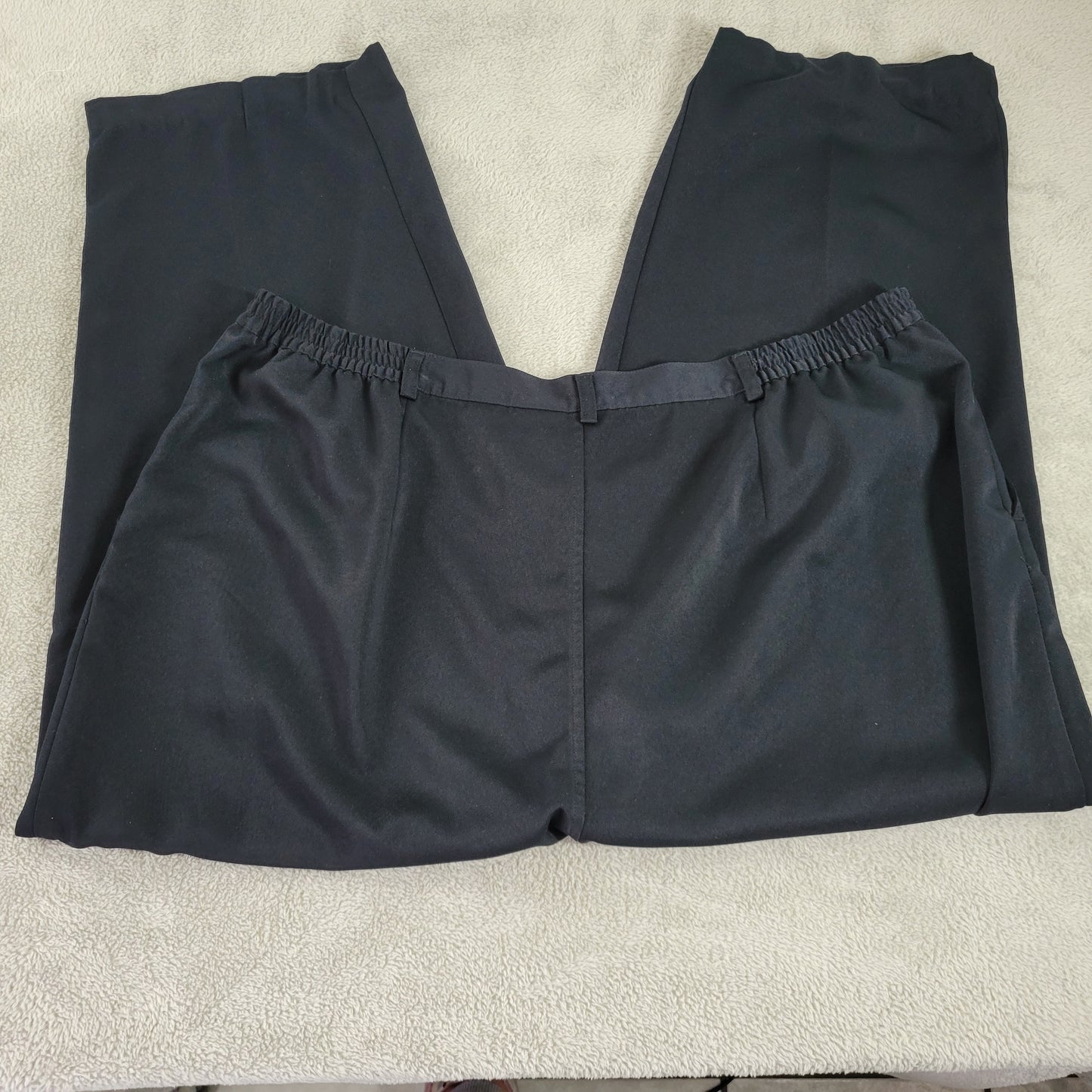 CJ Banks 26W Black Capri Dress Pants Elastic Waist Plus Size Pockets 25" BLA119E