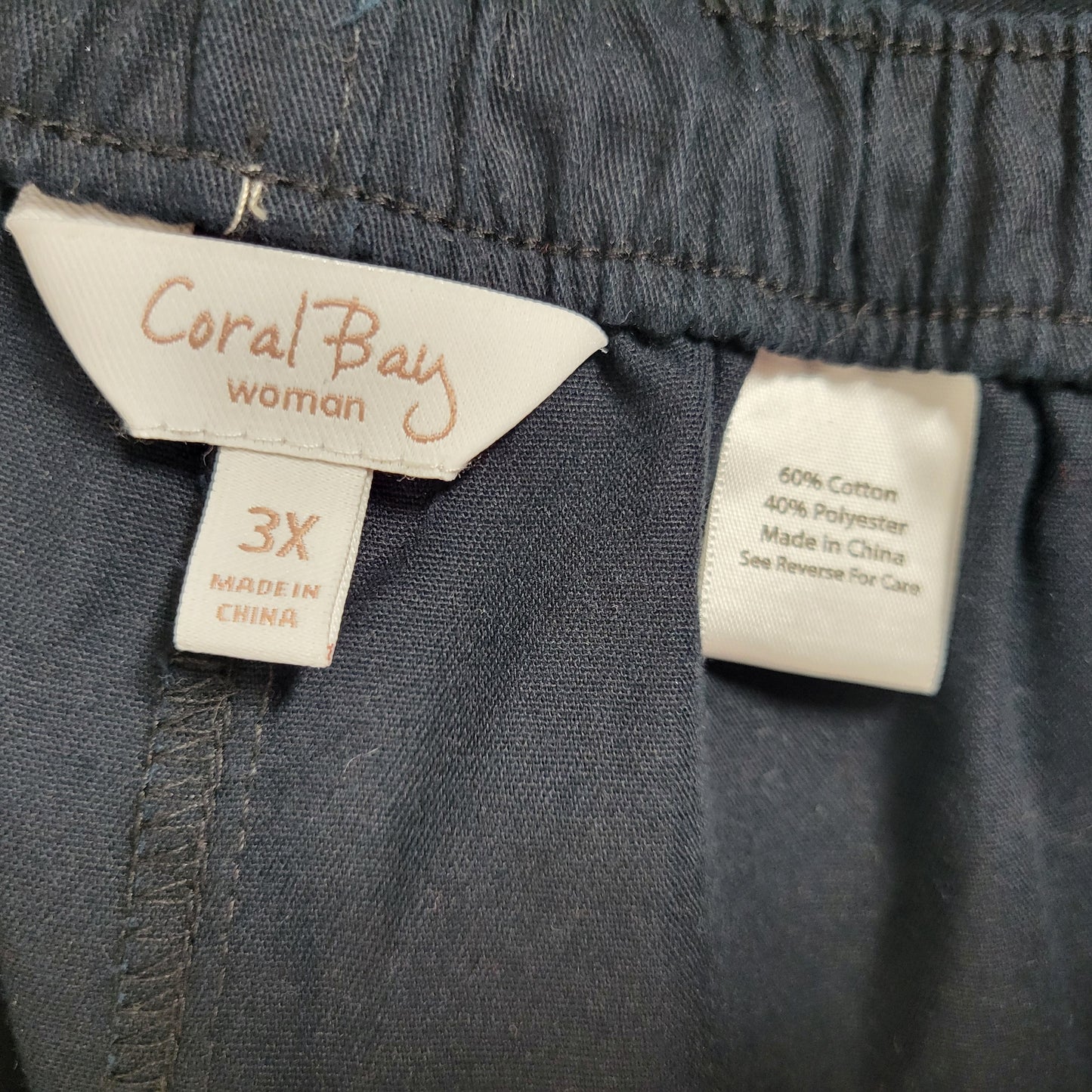Coral Bay 3X Black Shorts Drawstring Elastic Waist Athletic Plus Size 6" BLA110E
