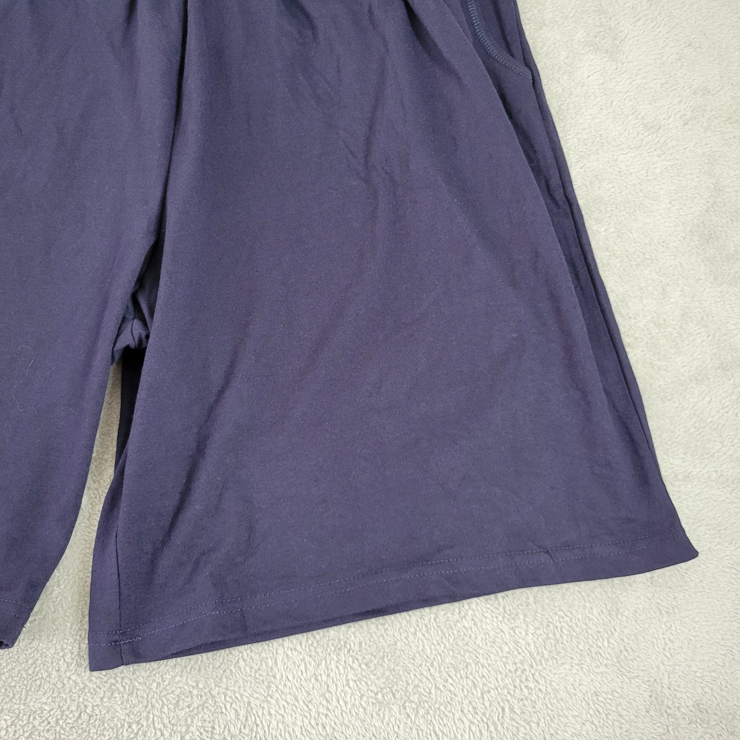 Woman Within Womens 1X Blue Athletic Shorts Elastic Waist Pull On Cotton BLU231E