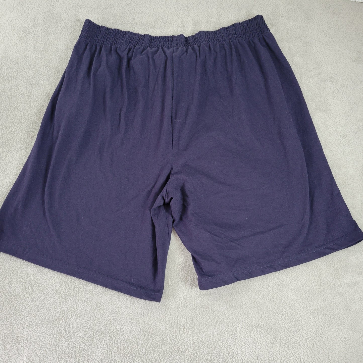 Woman Within Womens 1X Blue Athletic Shorts Elastic Waist Pull On Cotton BLU231E