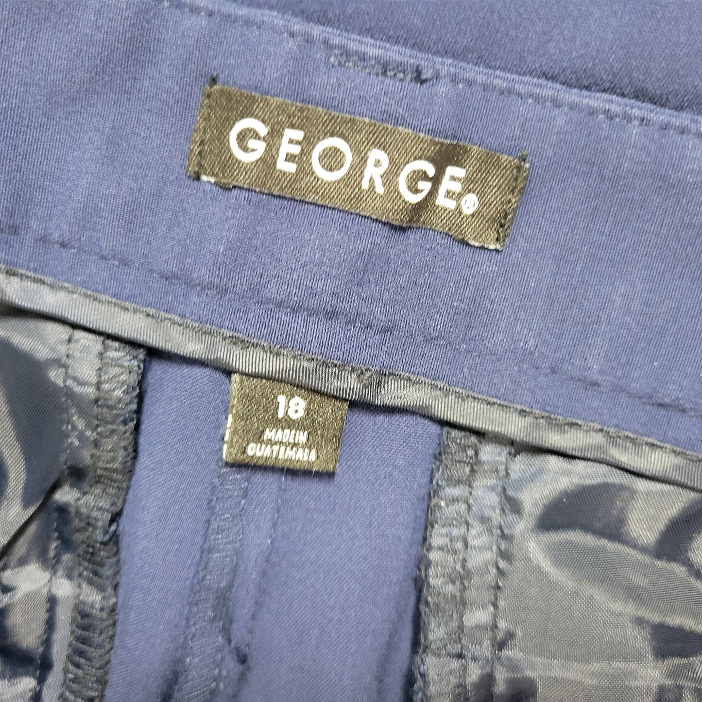 George Women's Dress Pants Size 18 Plus Blue High Rise Straight Leg BLU75E