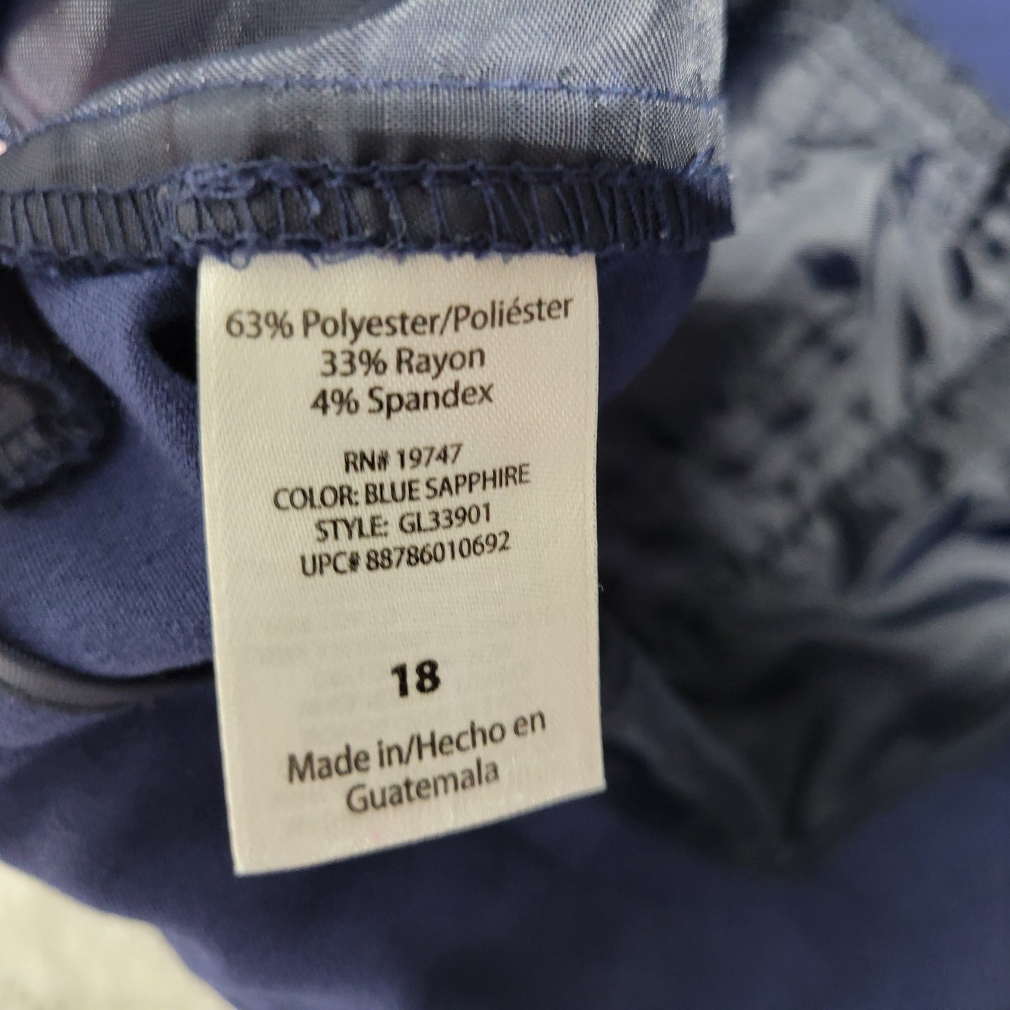 George Women's Dress Pants Size 18 Plus Blue High Rise Straight Leg BLU75E