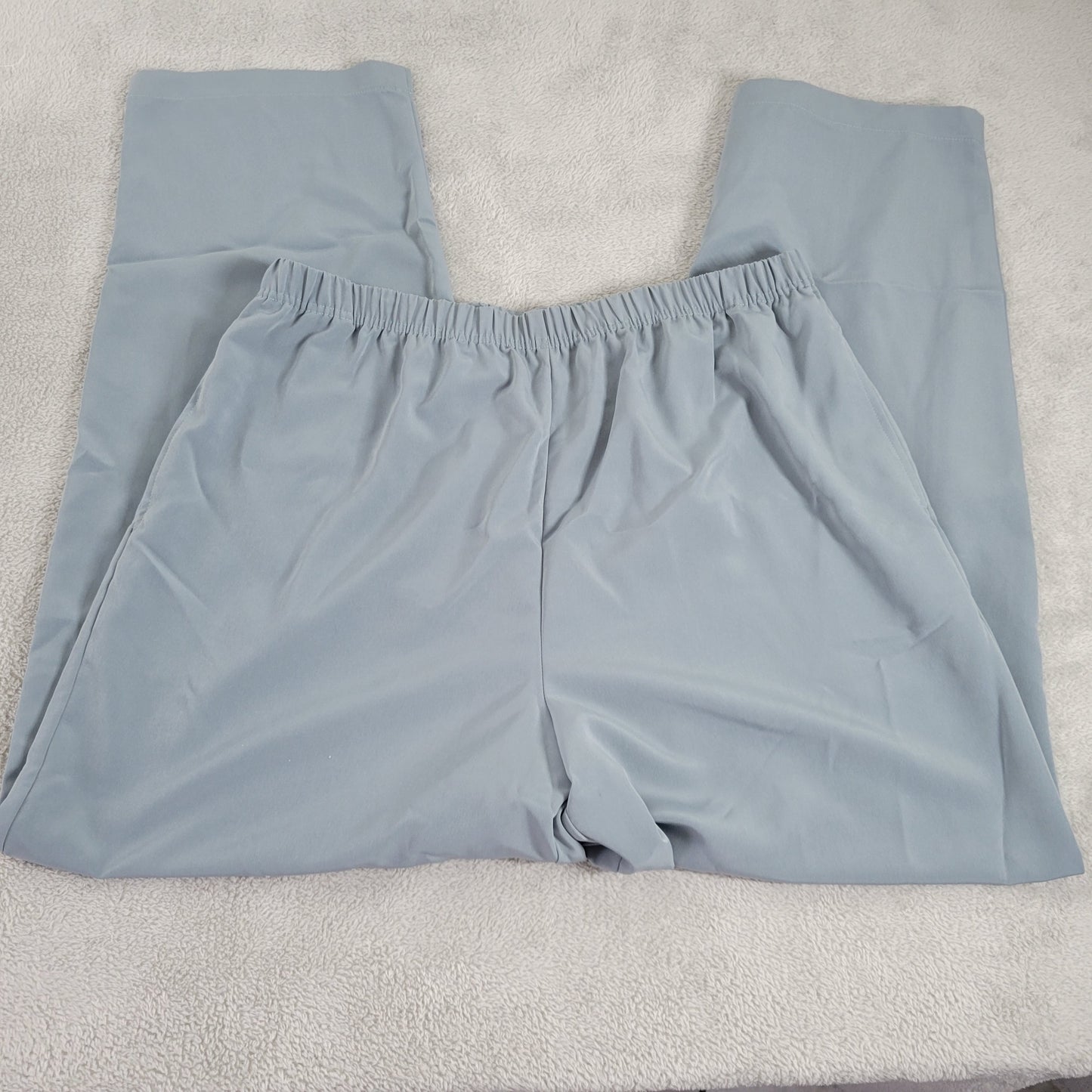 Coldwater Creek Women's Pants Size XL Gray Blue Elastic Waist Straight BLU115E