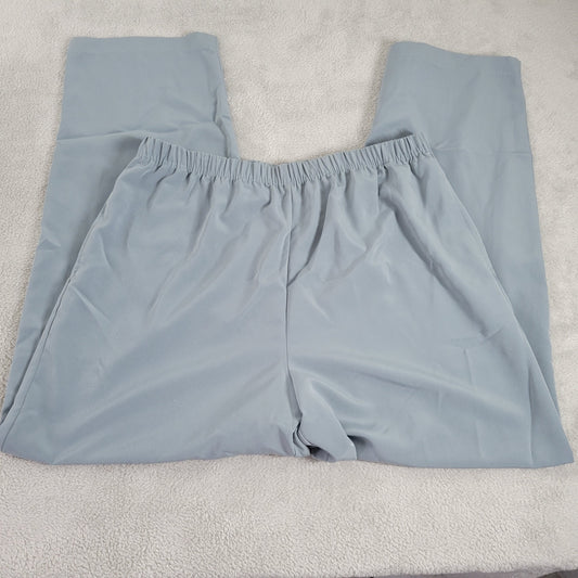 Coldwater Creek Women's Pants Size XL Gray Blue Elastic Waist Straight BLU115E