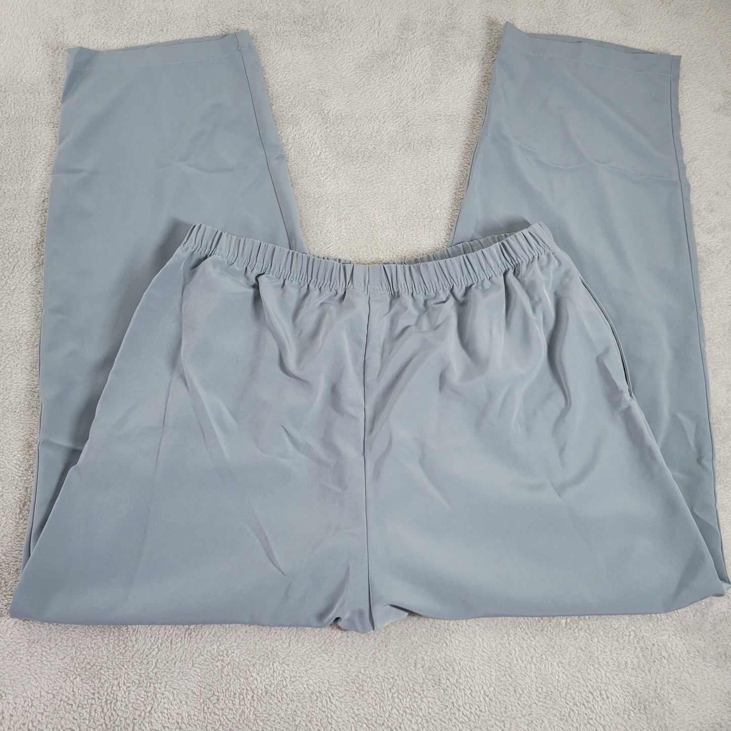 Coldwater Creek Women's Pants Size XL Gray Blue Elastic Waist Straight BLU115E