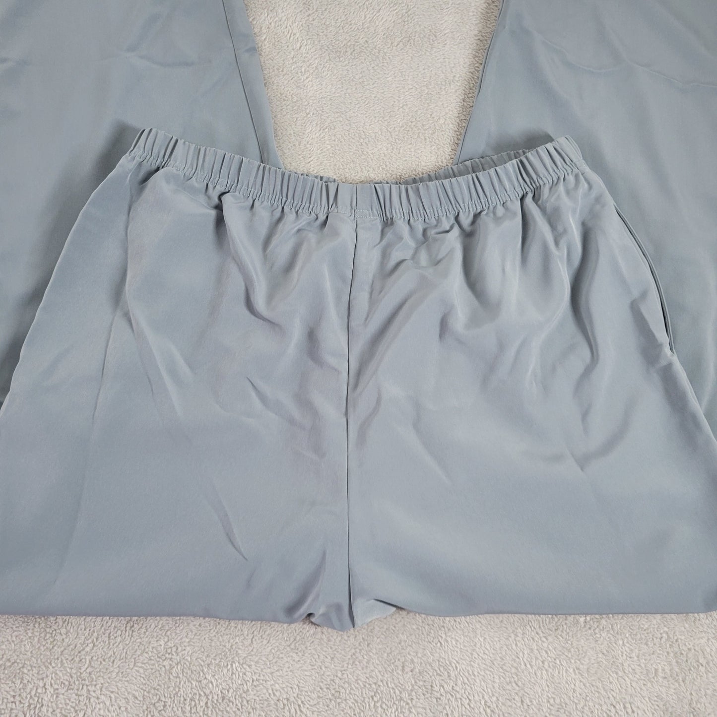 Coldwater Creek Women's Pants Size XL Gray Blue Elastic Waist Straight BLU115E