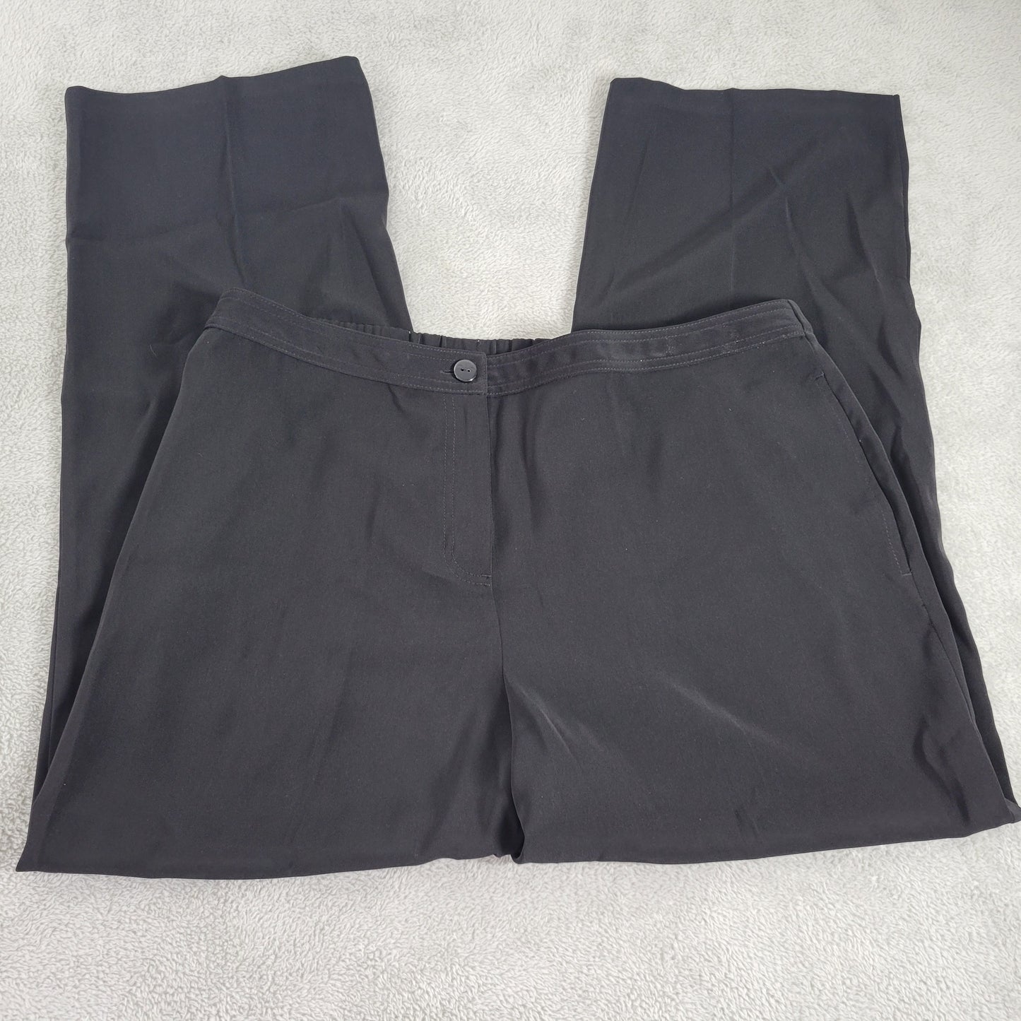 Susan Graver PXL Black Dress Pants Petite Straight Leg High Rise BLA21E
