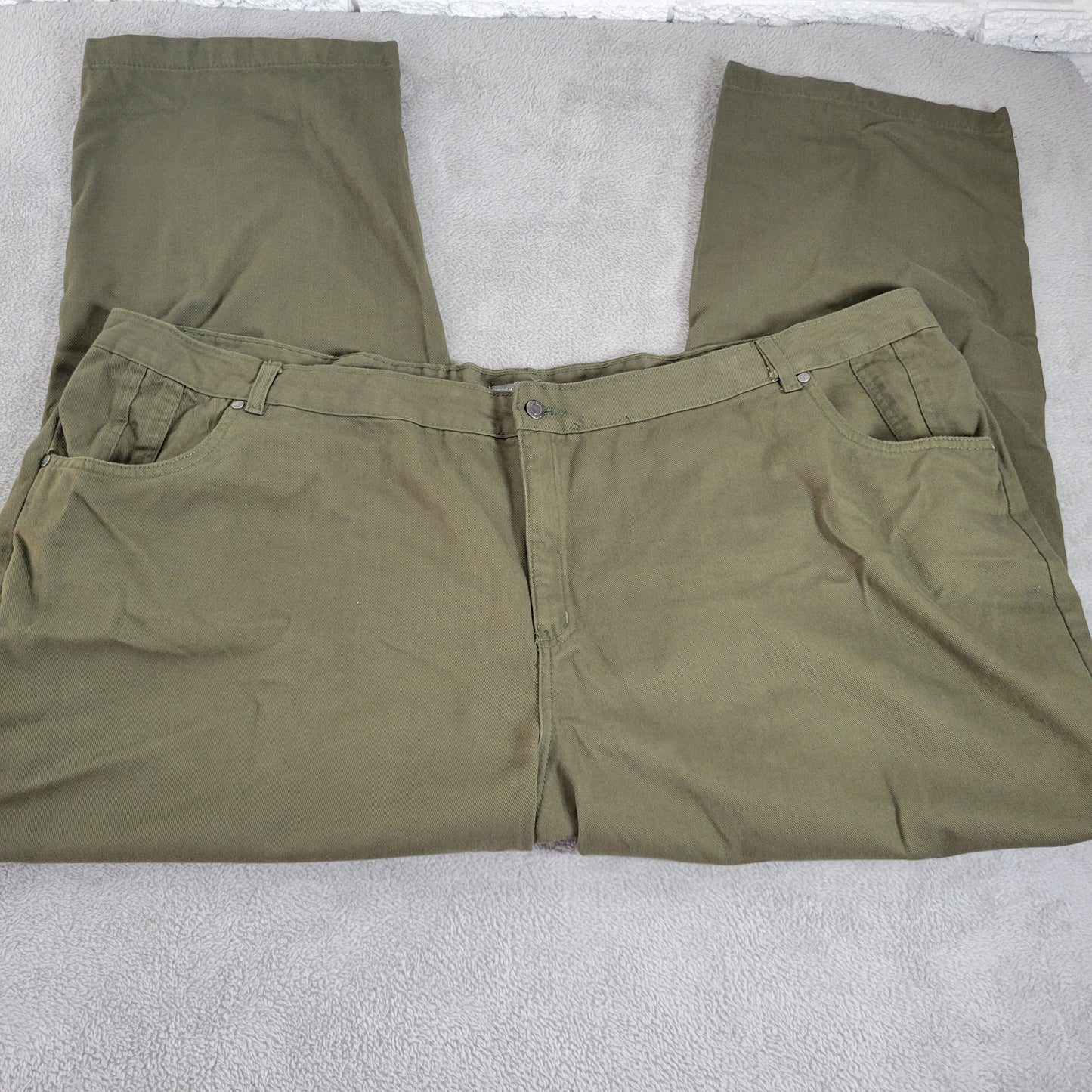 Jessica London Women's Green Straight Leg Jeans Size 34W High Rise Cotton SL180E
