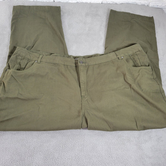 Jessica London Women's Green Straight Leg Jeans Size 34W High Rise Cotton SL180E