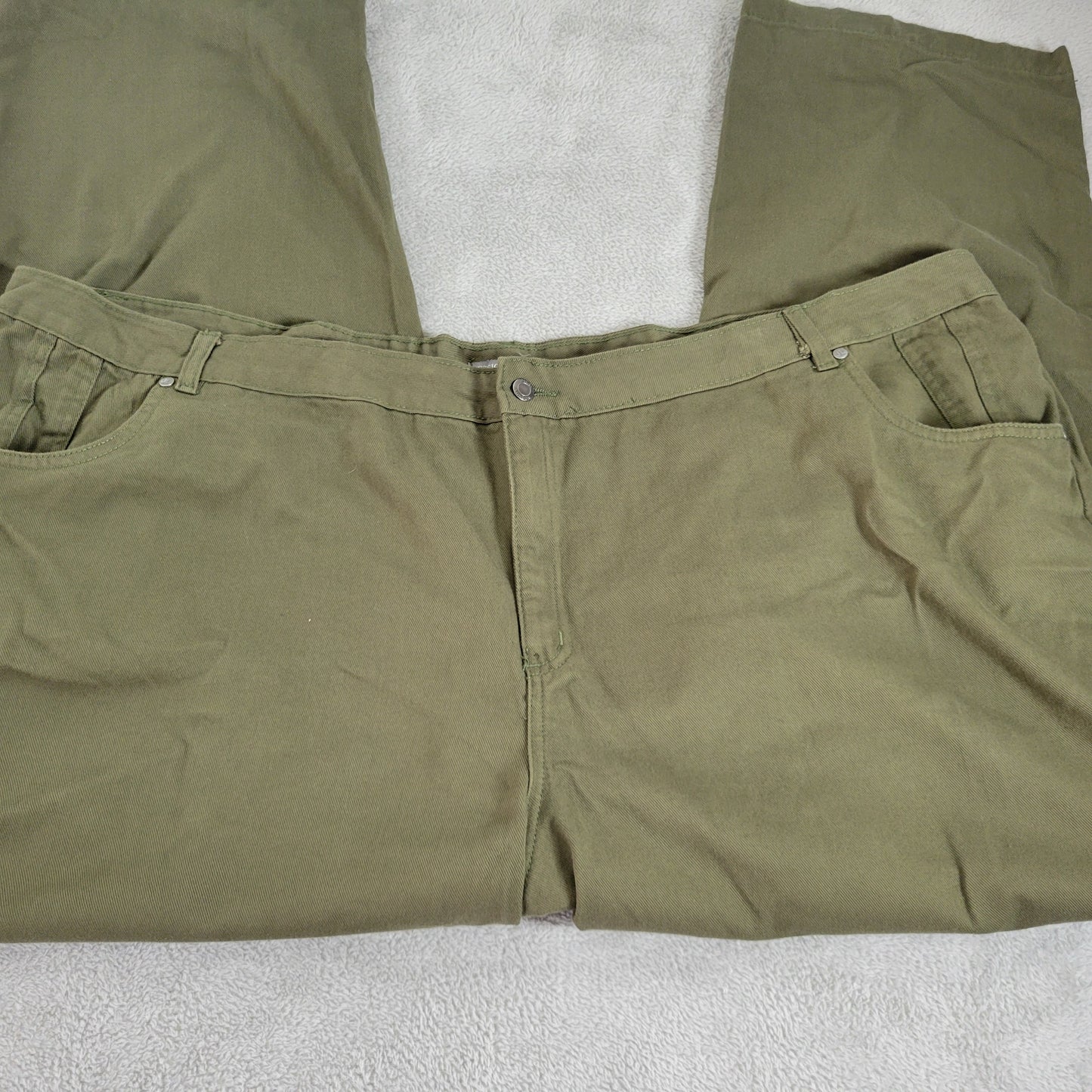 Jessica London Women's Green Straight Leg Jeans Size 34W High Rise Cotton SL180E