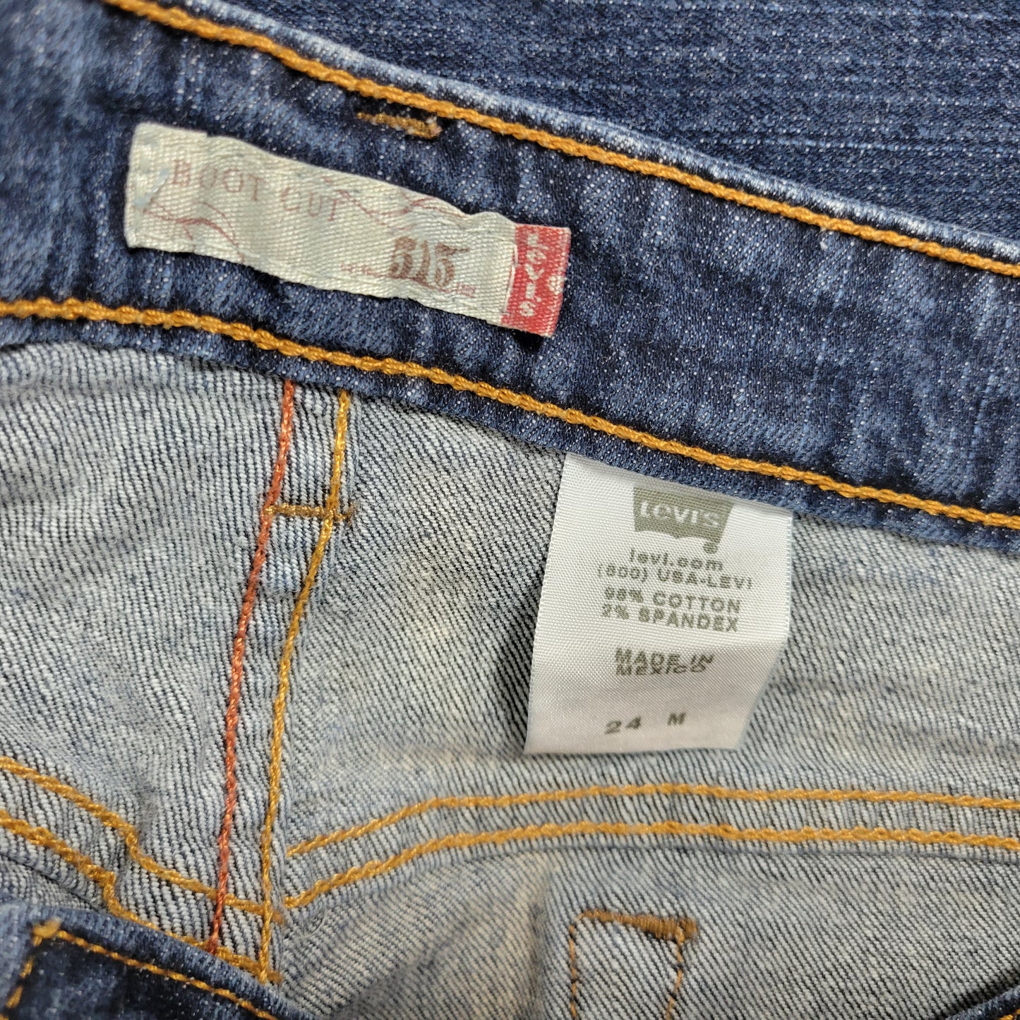 Levi's 515 Women's Jeans 24 Plus High Rise Bootcut Dark Wash Blue BOO102E